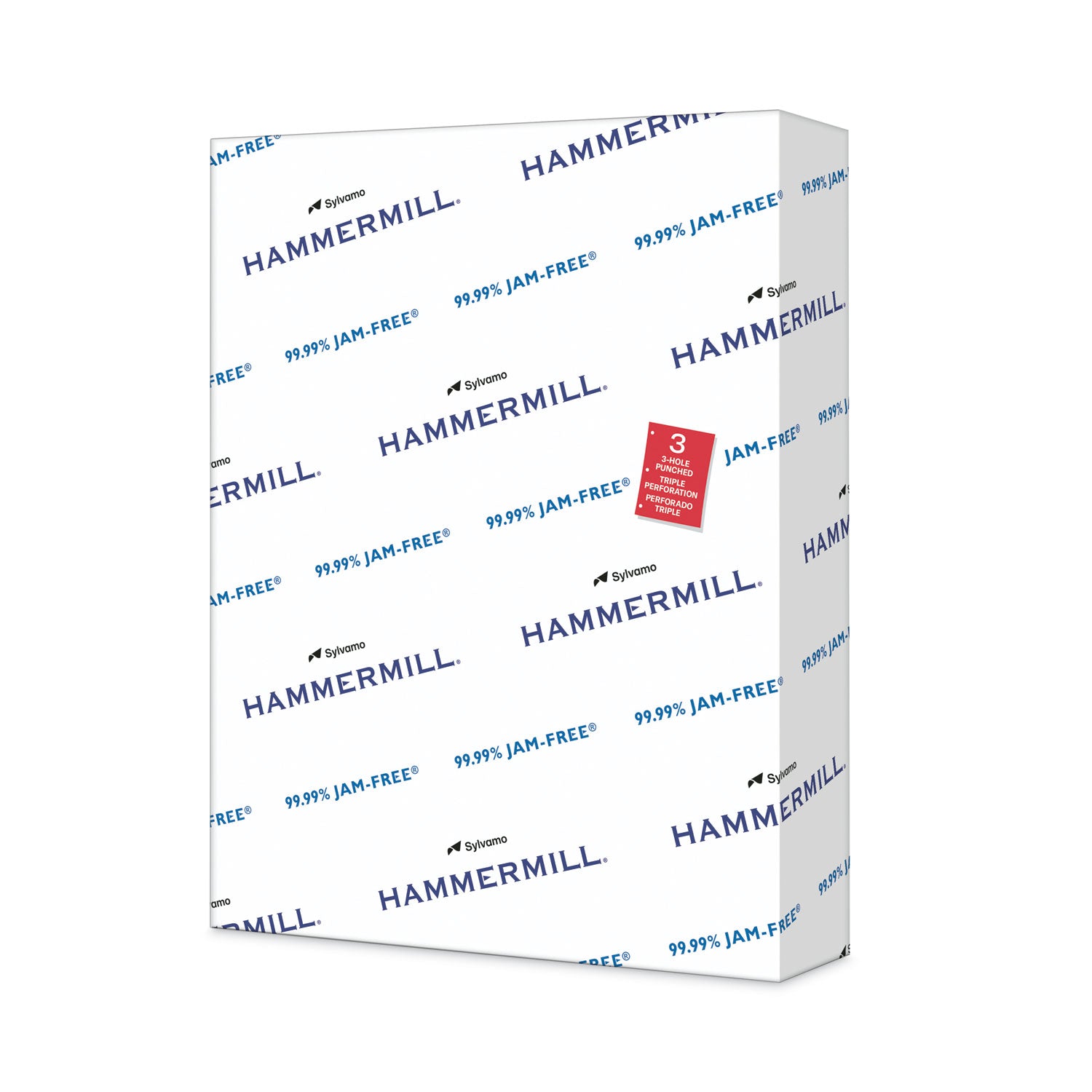 Copy Plus Print Paper, 92 Bright, 3-Hole, 20 lb Bond Weight, 8.5 x 11, White, 500/Ream -