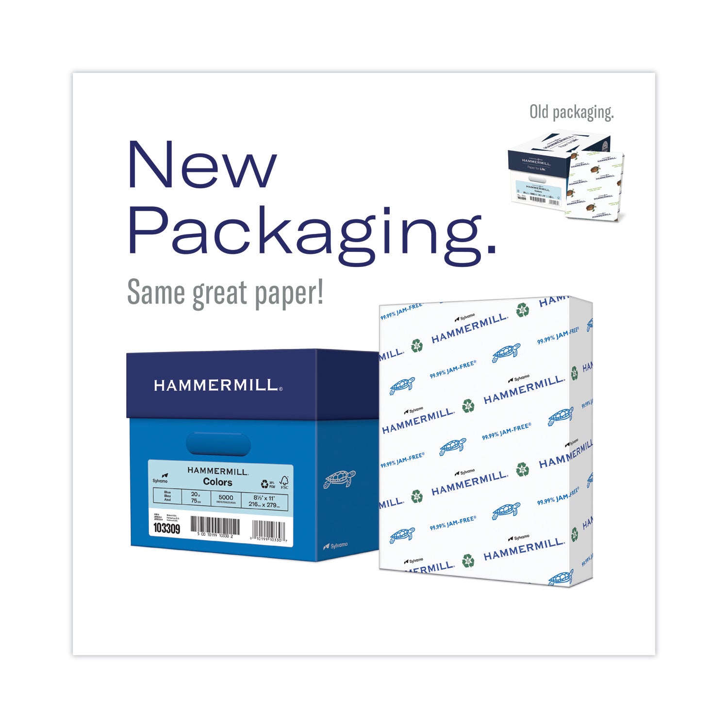 Colors Print Paper, 20 lb Bond Weight, 8.5 x 11, Blue, 500 Sheets/Ream, 10 Reams/Carton -