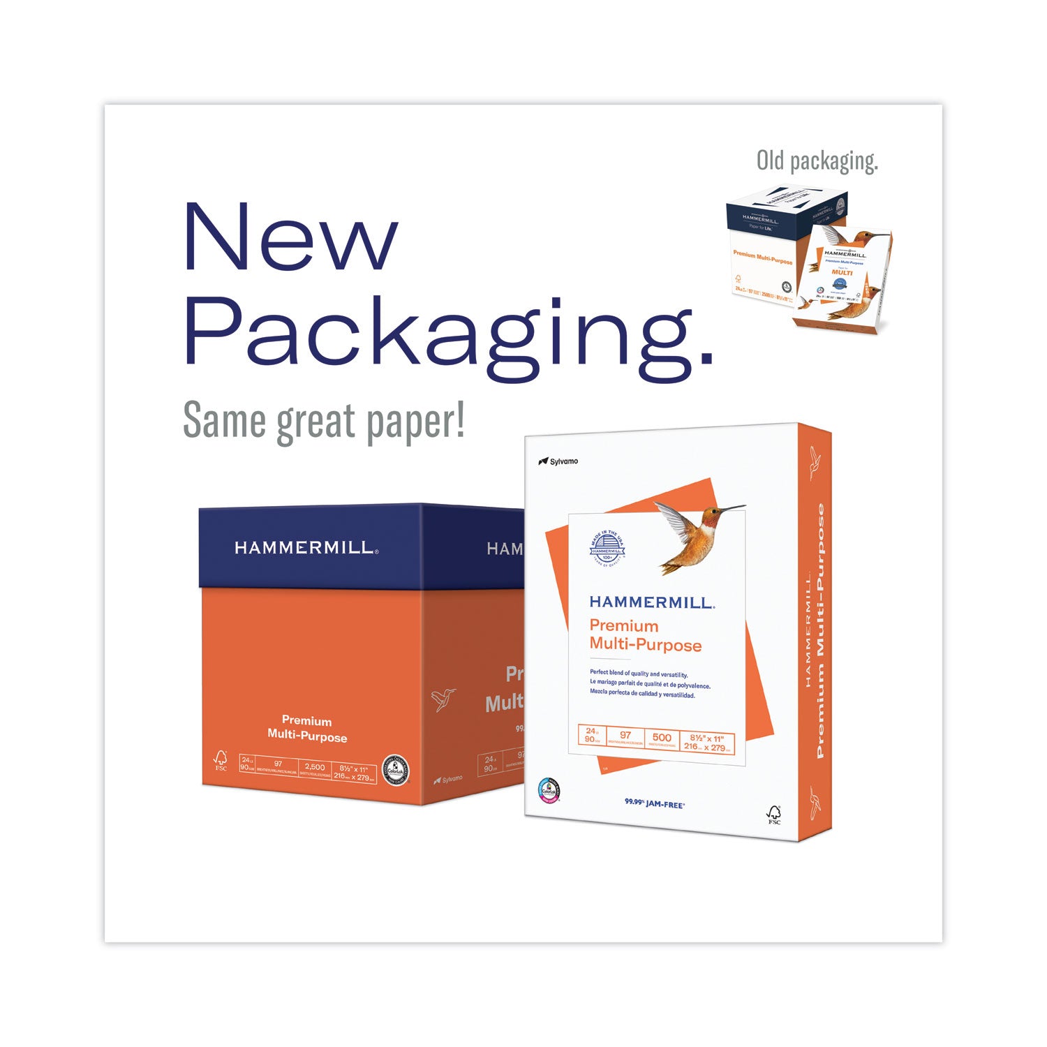 Premium Multipurpose Print Paper, 97 Bright, 24 lb Bond Weight, 8.5 x 11, White, 500 Sheets/Ream, 5 Reams/Carton -