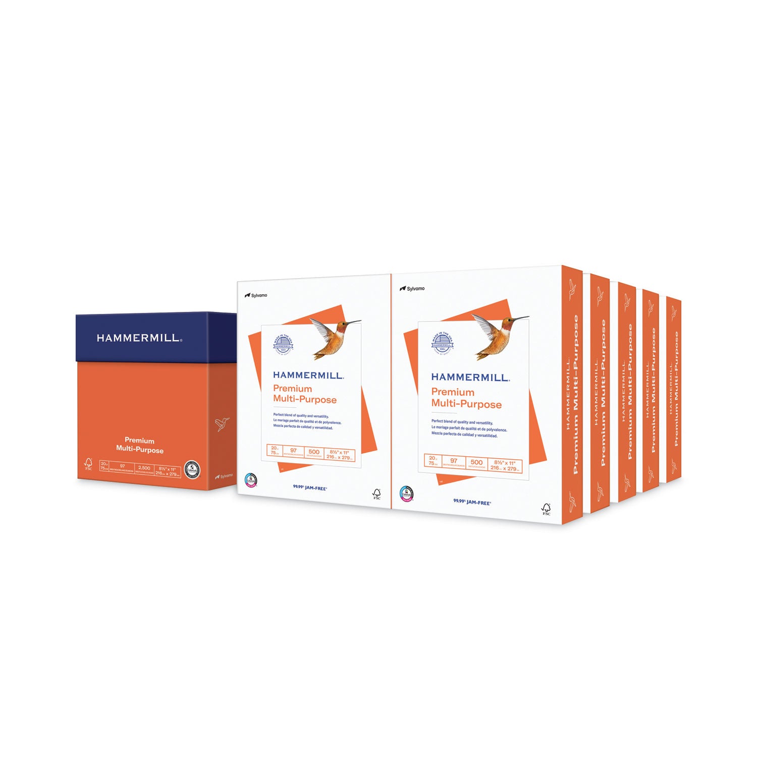 Premium Multipurpose Print Paper, 97 Bright, 20 lb Bond Weight, 8.5 x 11, White, 500 Sheets/Ream, 10 Reams/Carton -