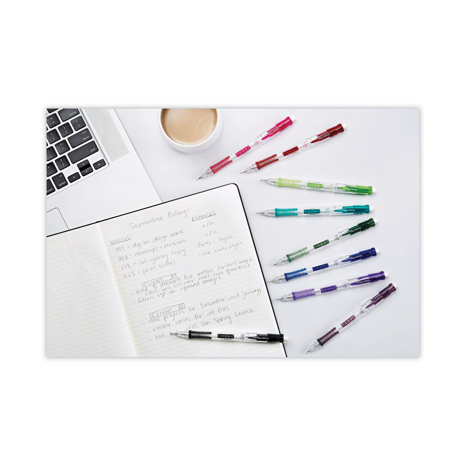 clear-point-mechanical-pencil-07-mm-hb-#2-black-lead-assorted-barrel-colors-10-pack_pap2164121 - 2
