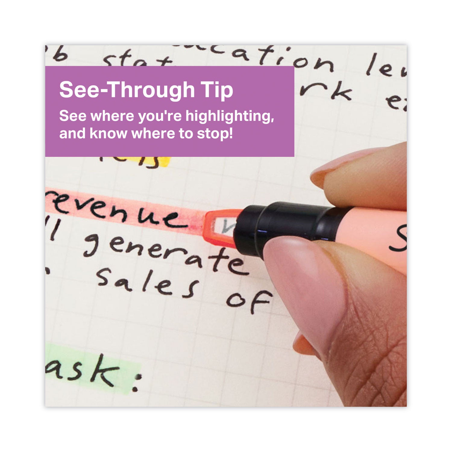 clearview-pen-style-highlighter-assorted-ink-colors-chisel-tip-assorted-barrel-colors-12-pack_san2149296 - 2