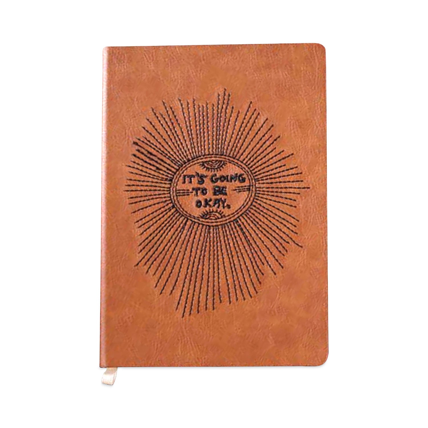 vegan-leather-layflat-flexible-cover-journal-its-going-to-be-okay-college-rule-brown-black-cover-72-8-x-55-sheets_dnkahbc1009l - 1