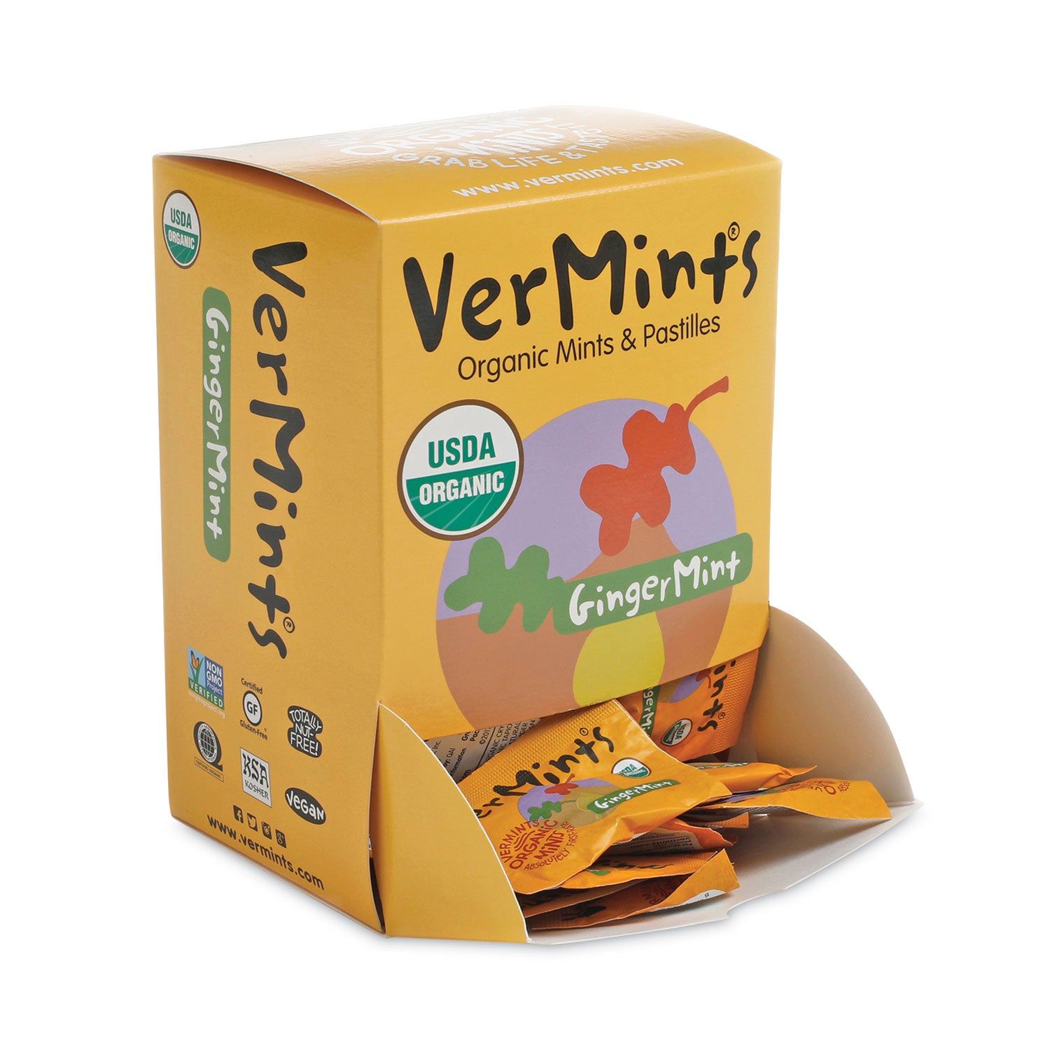 vermints-organic-mints-pastilles-gingermint-2-mints-07-oz-individually-wrapped-100-box_vemvnt00994 - 2