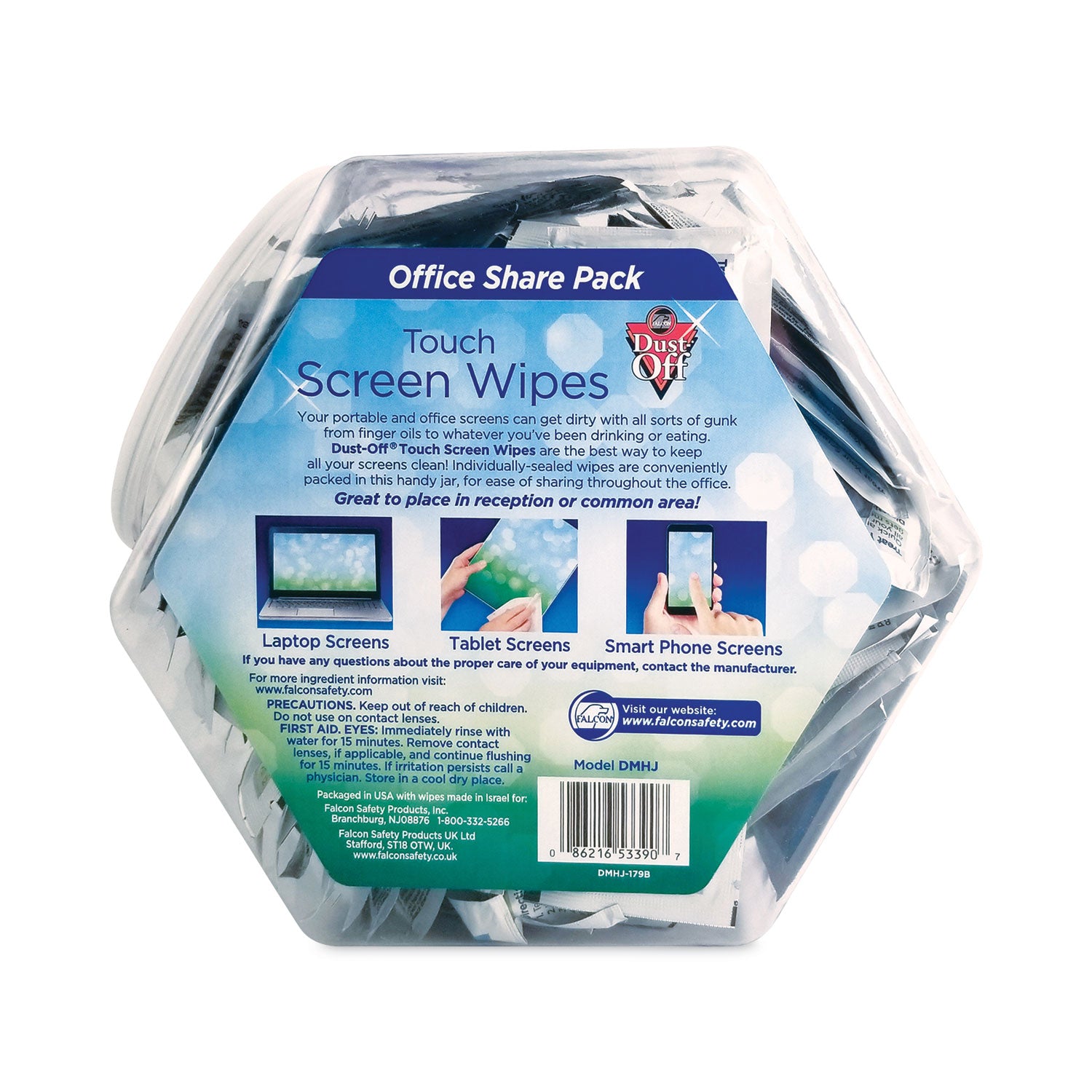 Touch Screen Wipes, 5 x 6, Citrus, 200 Individual Foil Packets in an Easy Grab Jar -