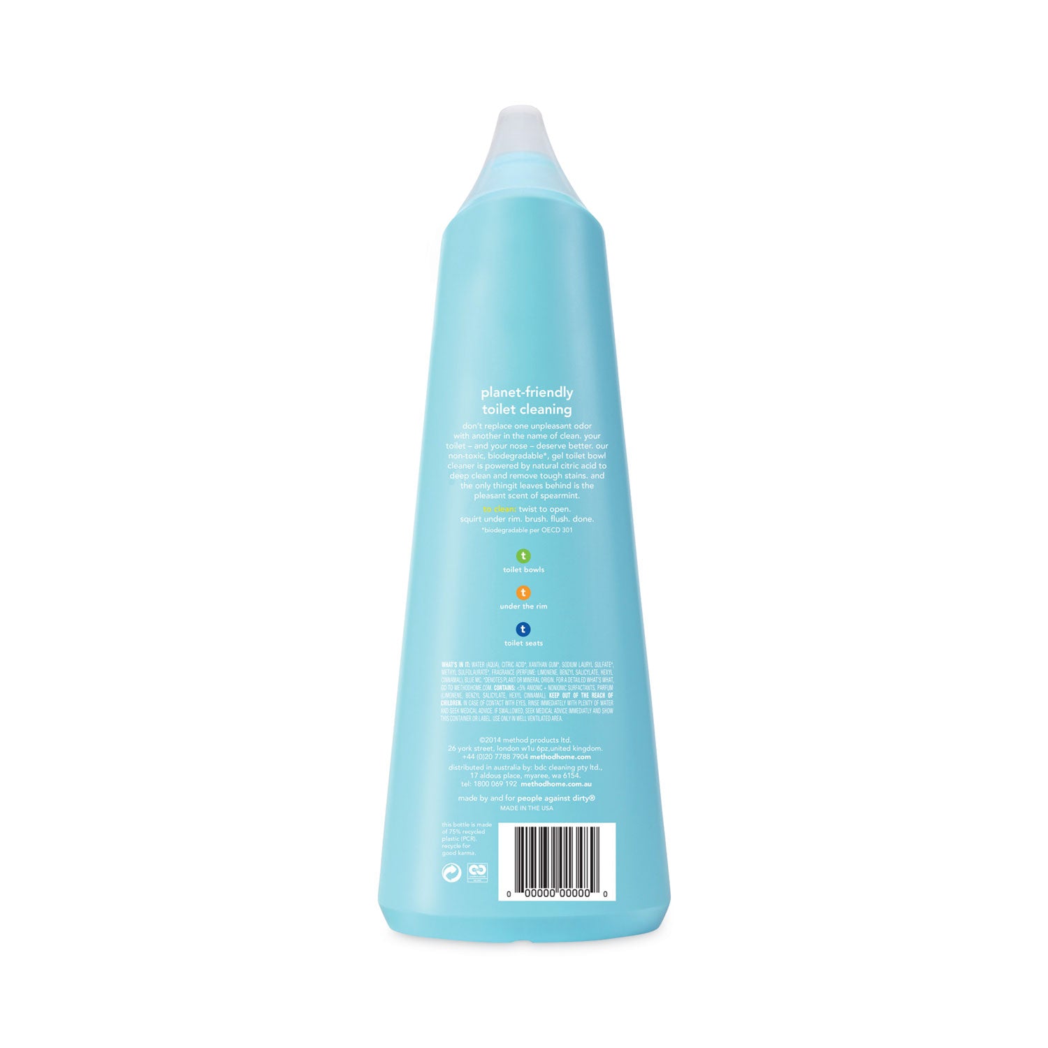 Antibacterial Toilet Cleaner, Spearmint, 24 oz Bottle -