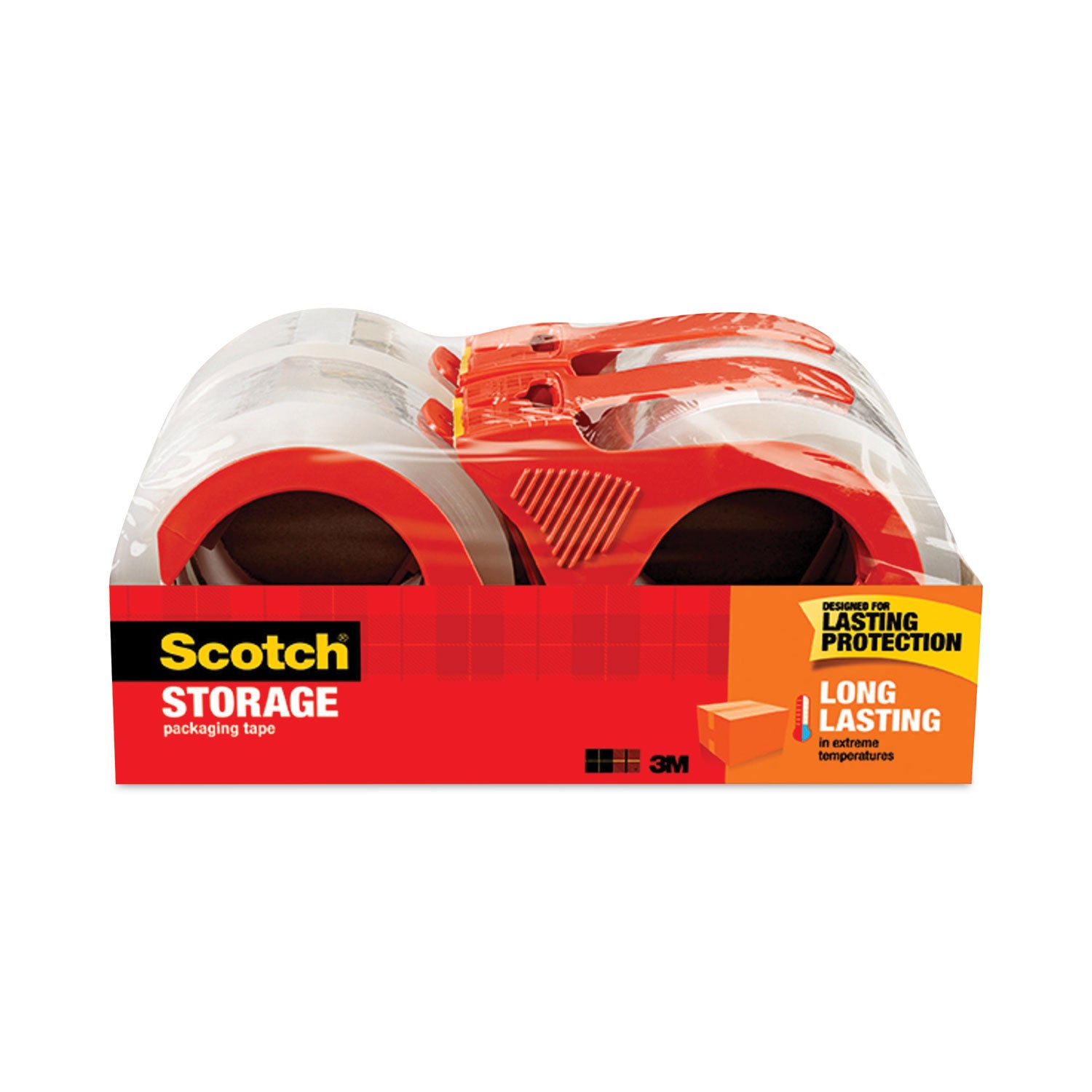 Storage Tape with Dispenser, 3" Core, 1.88" x 38.2 yds, Clear, 4/Pack -