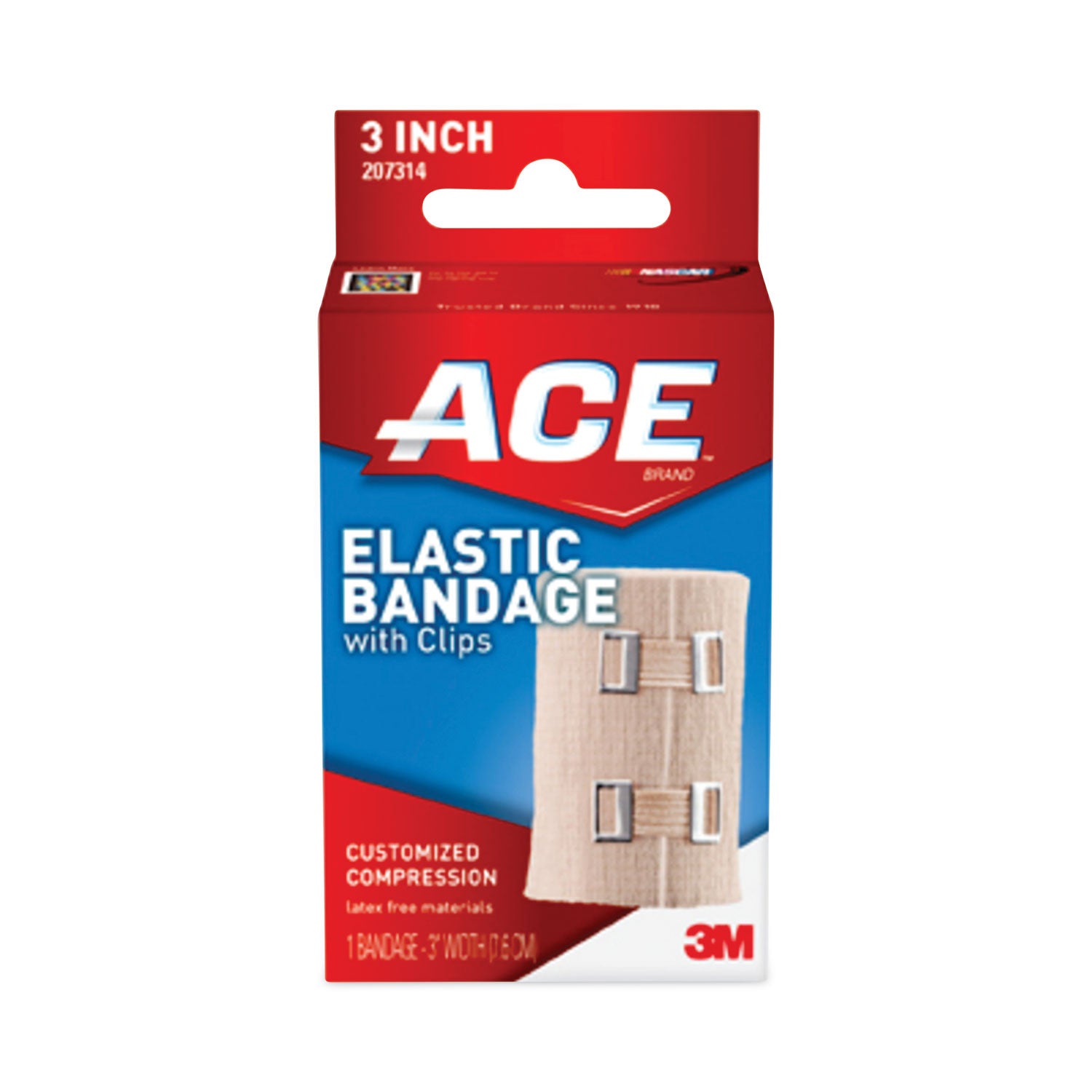 Elastic Bandage with E-Z Clips, 3 x 64 -