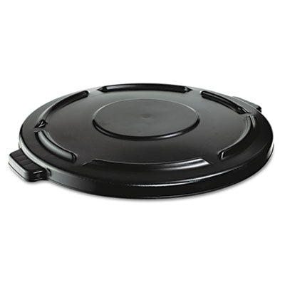 BRUTE Self-Draining Flat Top Lids, 24.5" dia x 1.5h, Black -