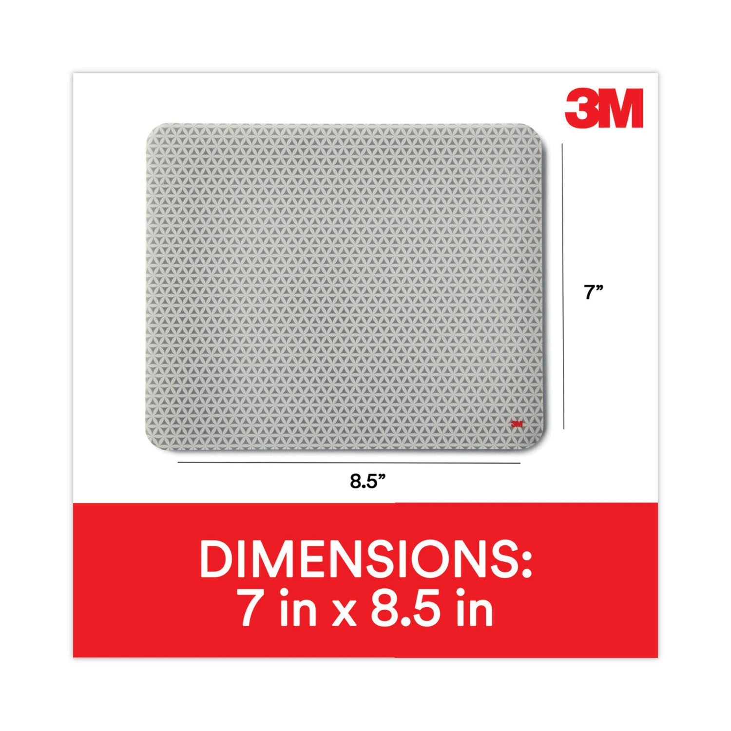 Precise Mouse Pad with Nonskid Repositionable Adhesive Back, 8.5 x 7, Bitmap Design -