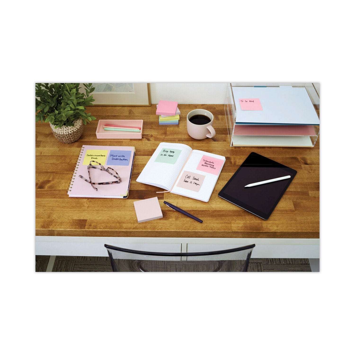 Original Recycled Pop-up Notes, 3 x 3, Sweet Sprinkles Collection Colors, 100 Sheets/Pad, 6 Pads/Pack -