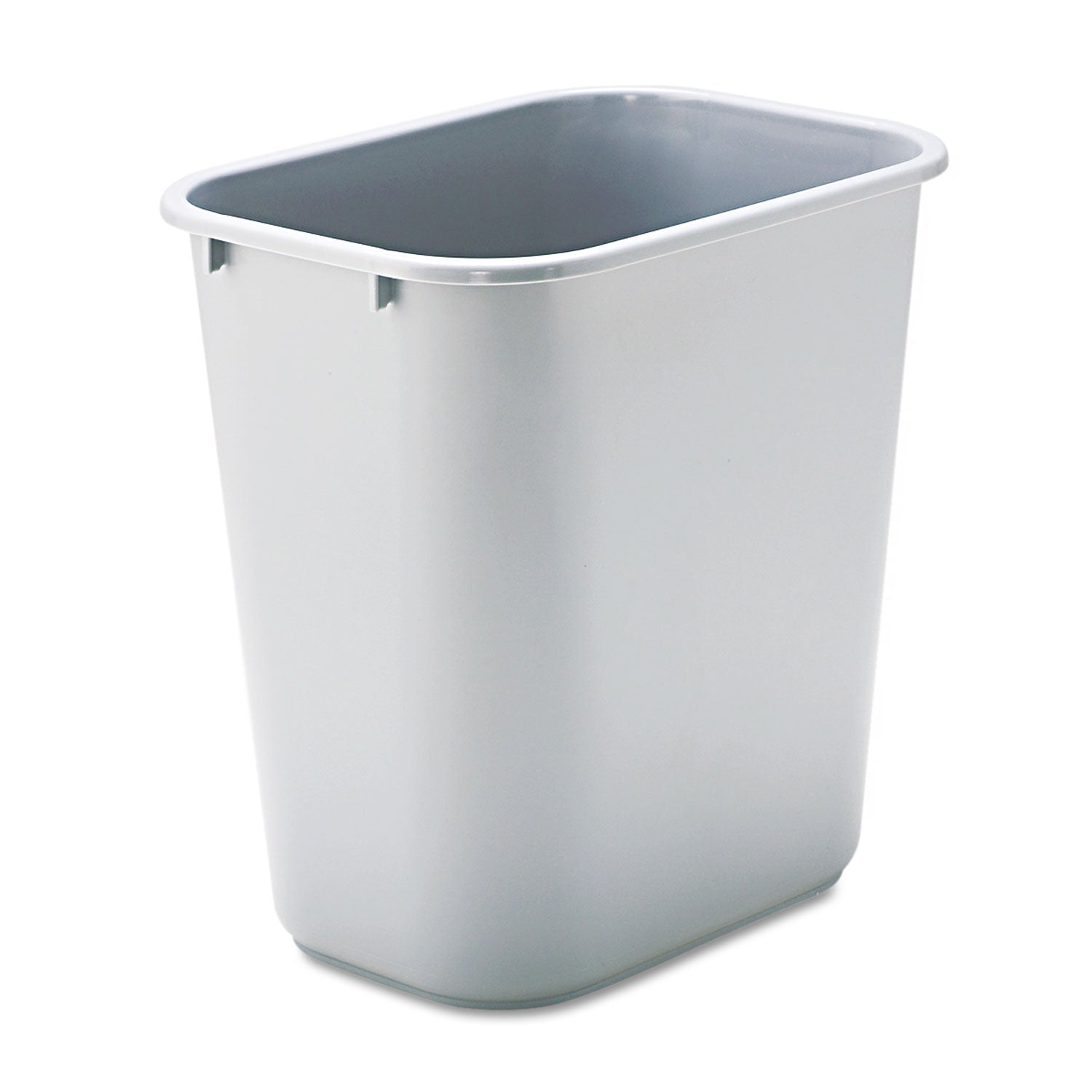 Deskside Plastic Wastebasket, 7 gal, Plastic, Gray -