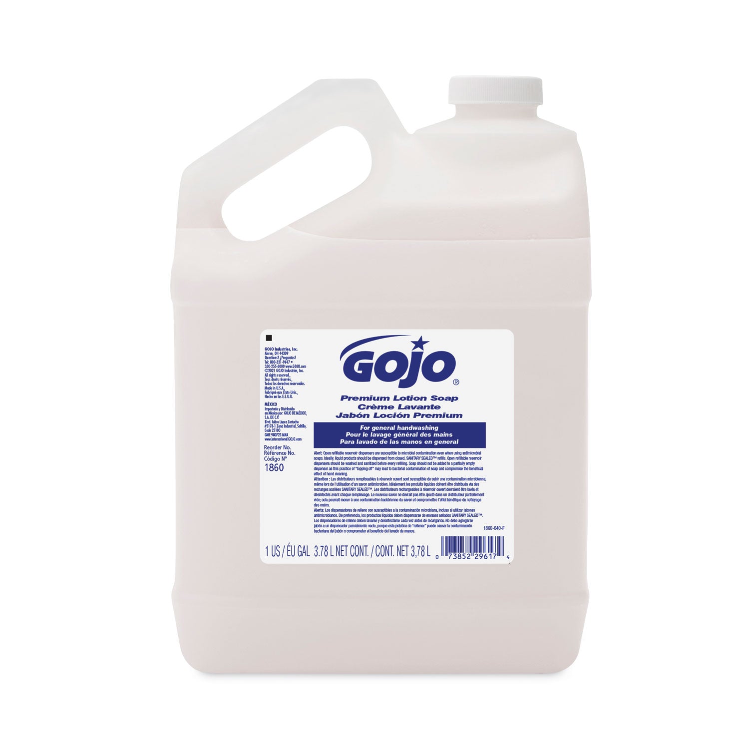 white-premium-lotion-soap-waterfall-scent-1-gal-refill-4-carton_goj186004ct - 1