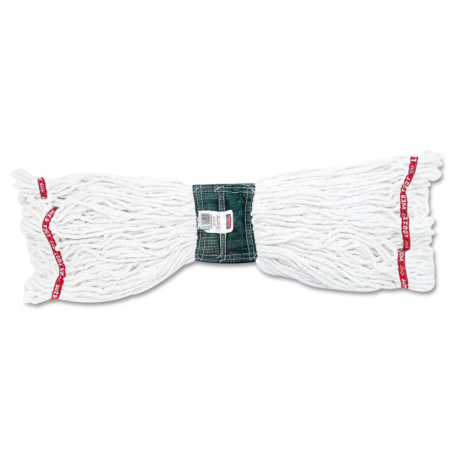 Rubbermaid Commercial 5" Headband Shrinkless Wet Mop - Medium - Shrinkless, Chemical Resistant, Durable - Cotton, Yarn, Synthetic, PVC - White - 6 / Carton - 2