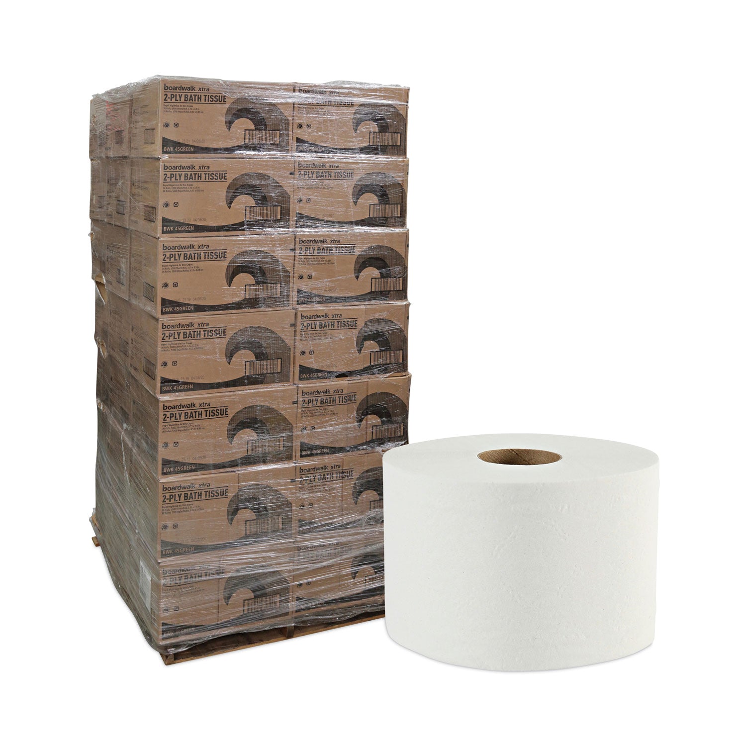 boardwalk-green-xtra-controlled-bath-tissue-septic-safe-2-ply-white-1000-roll-36-rolls-carton-48-cartons-pallet_bwk45xtraplt - 1