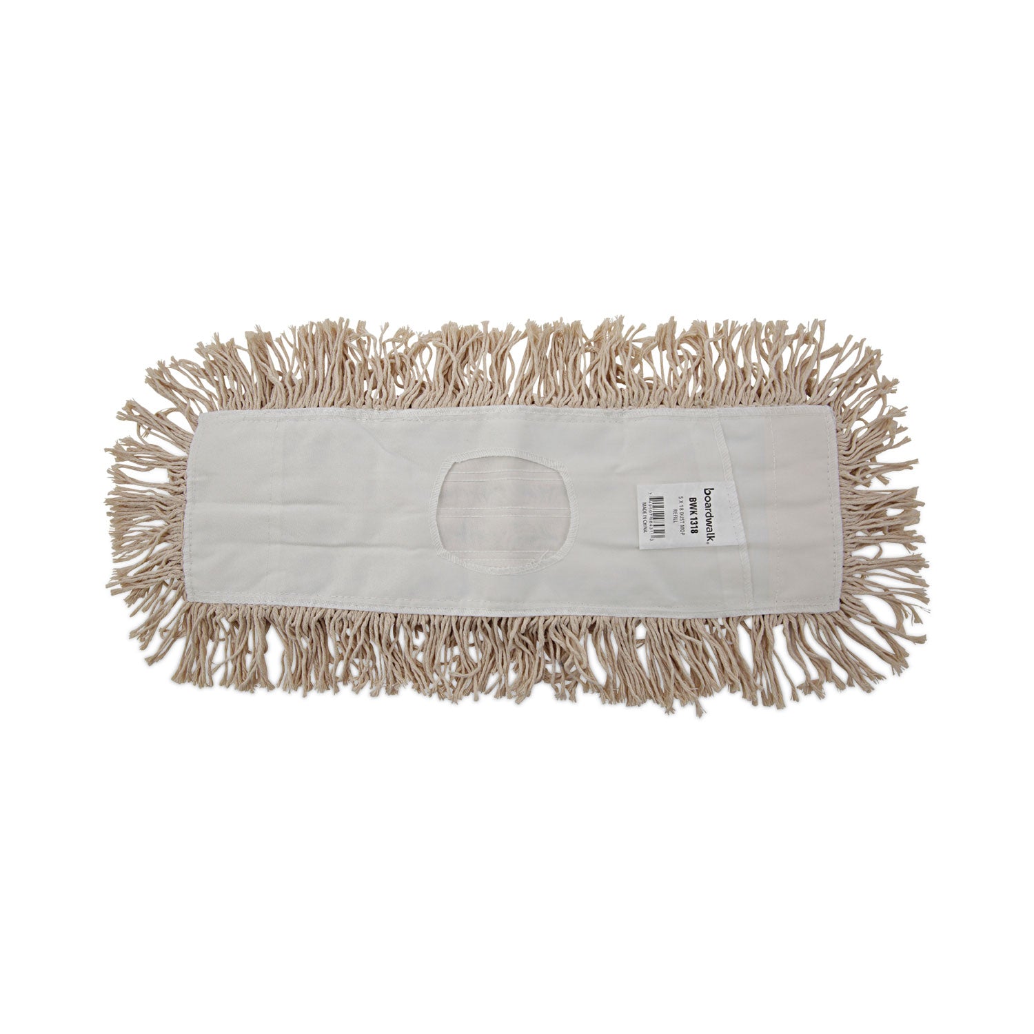 Industrial Dust Mop Head, Hygrade Cotton, 18w x 5d, White -