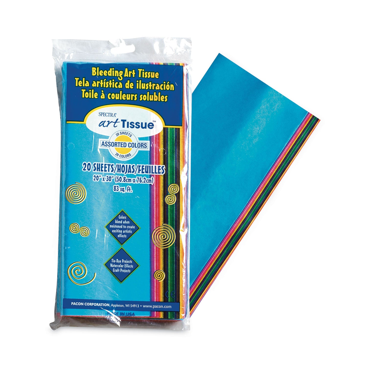 Spectra Art Tissue, 23 lb Tissue Weight, 20 x 30, Assorted, 20/Pack -