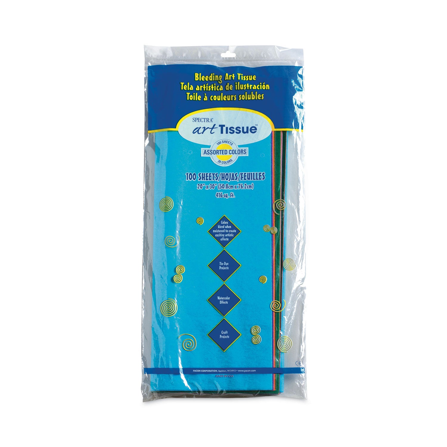Spectra Art Tissue, 23 lb Tissue Weight, 20 x 30, Assorted, 100/Pack -