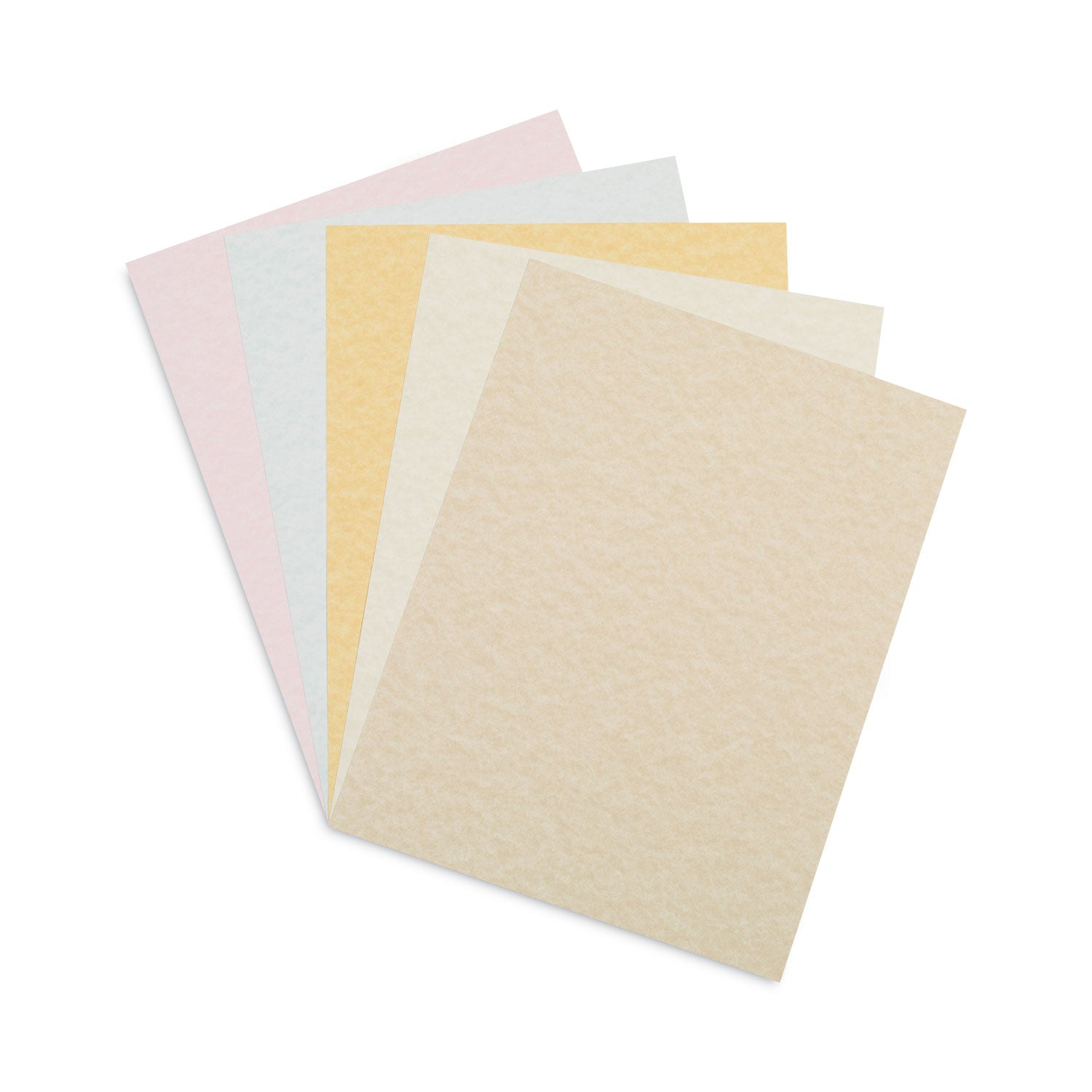 Array Card Stock, 65 lb Cover Weight, 8.5 x 11, Assorted Parchment Colors, 100/Pack -