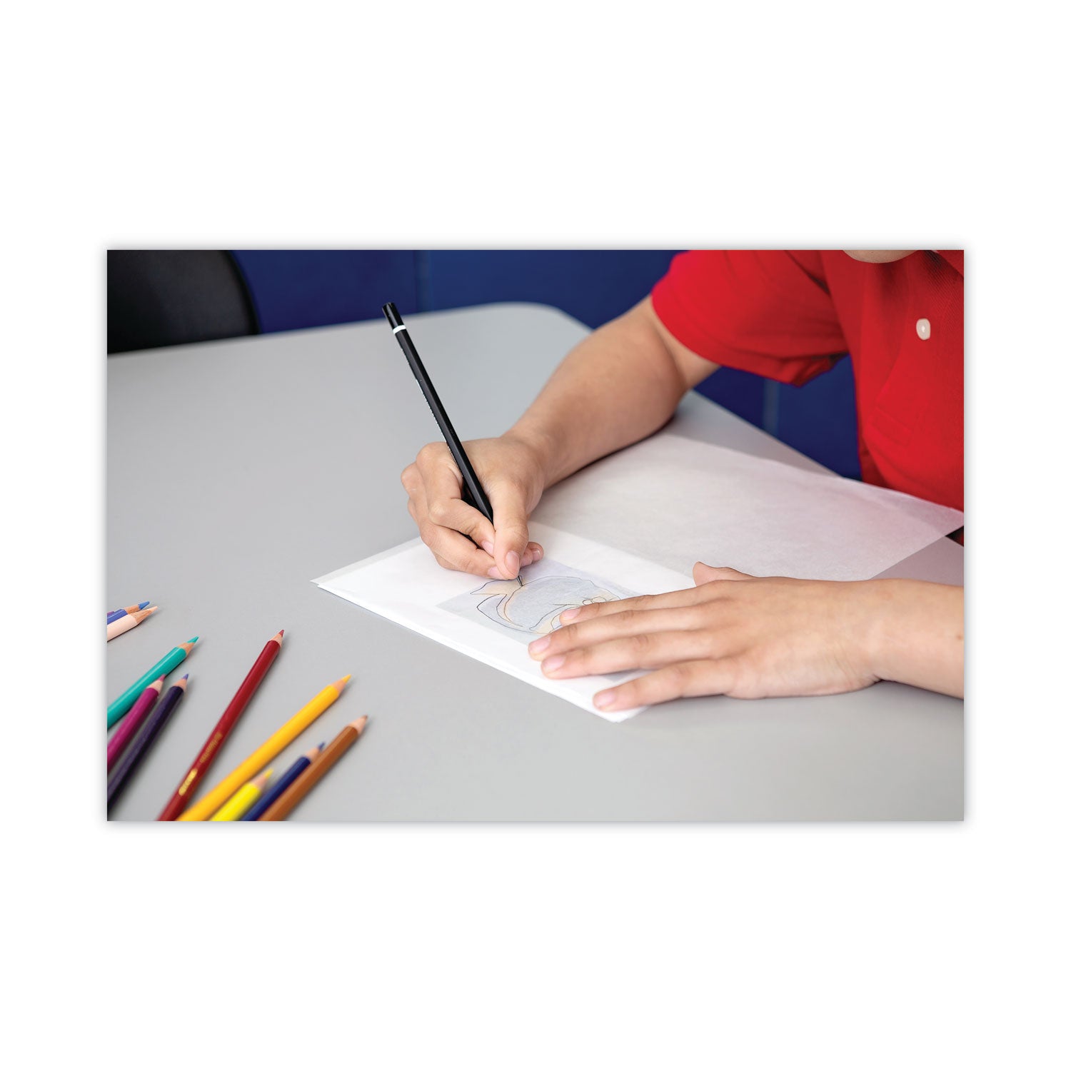 Tracing Paper, 25 lb Text Weight, 9 x 12, Semi-Transparent, 500/Ream -