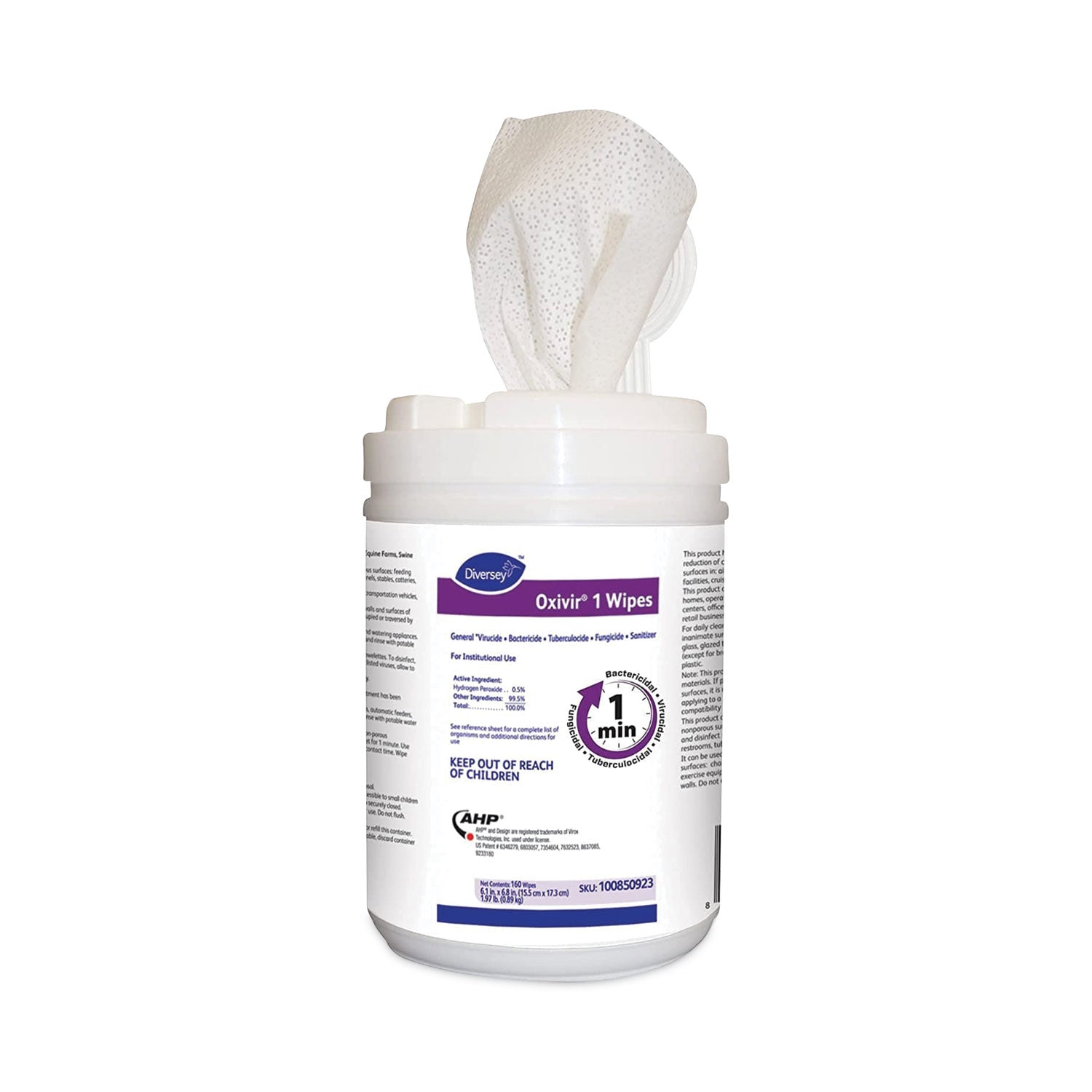 Oxivir 1 Wipes, 1-Ply, 6 x 7, 160/Canister, 12 Canisters/Carton - 2