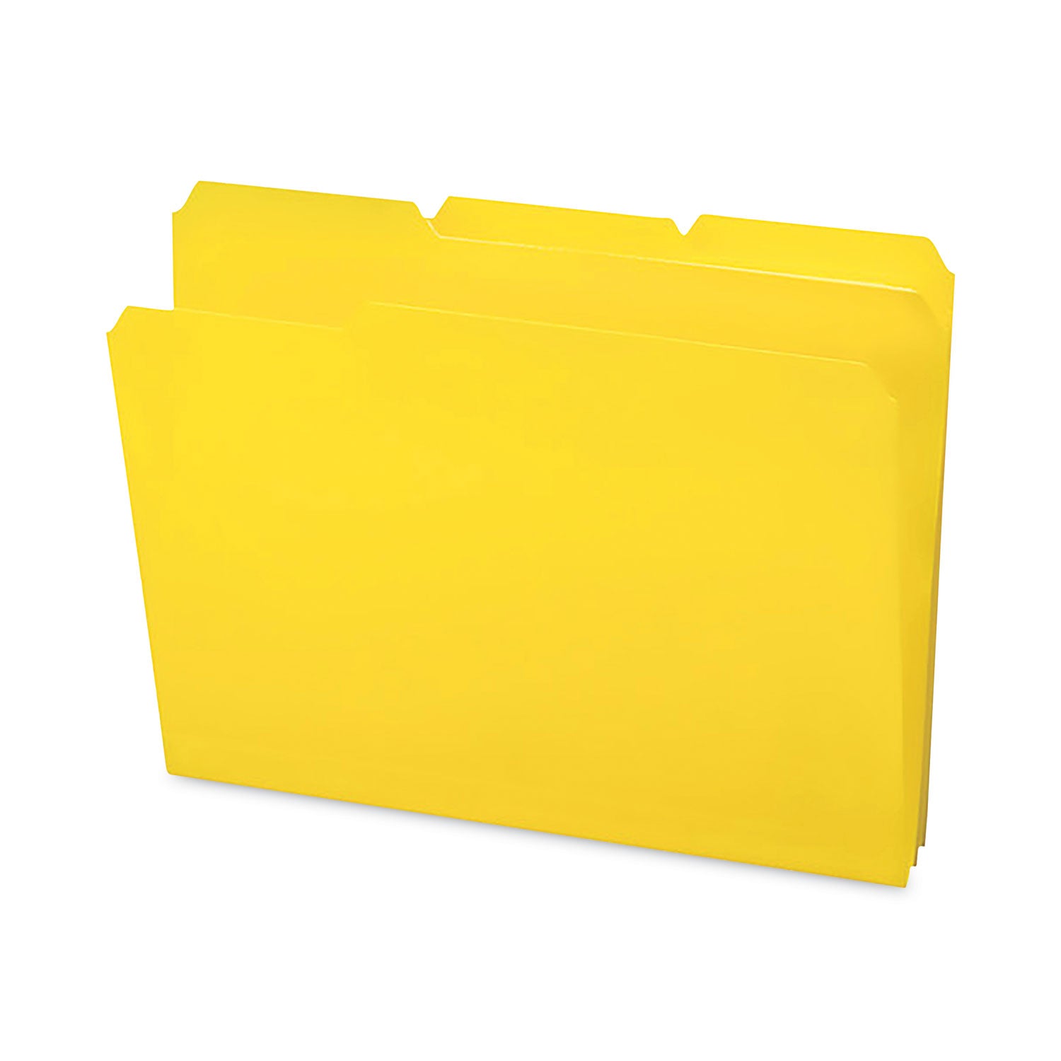 Top Tab Poly Colored File Folders, 1/3-Cut Tabs: Assorted, Letter Size, 0.75" Expansion, Yellow, 24/Box -