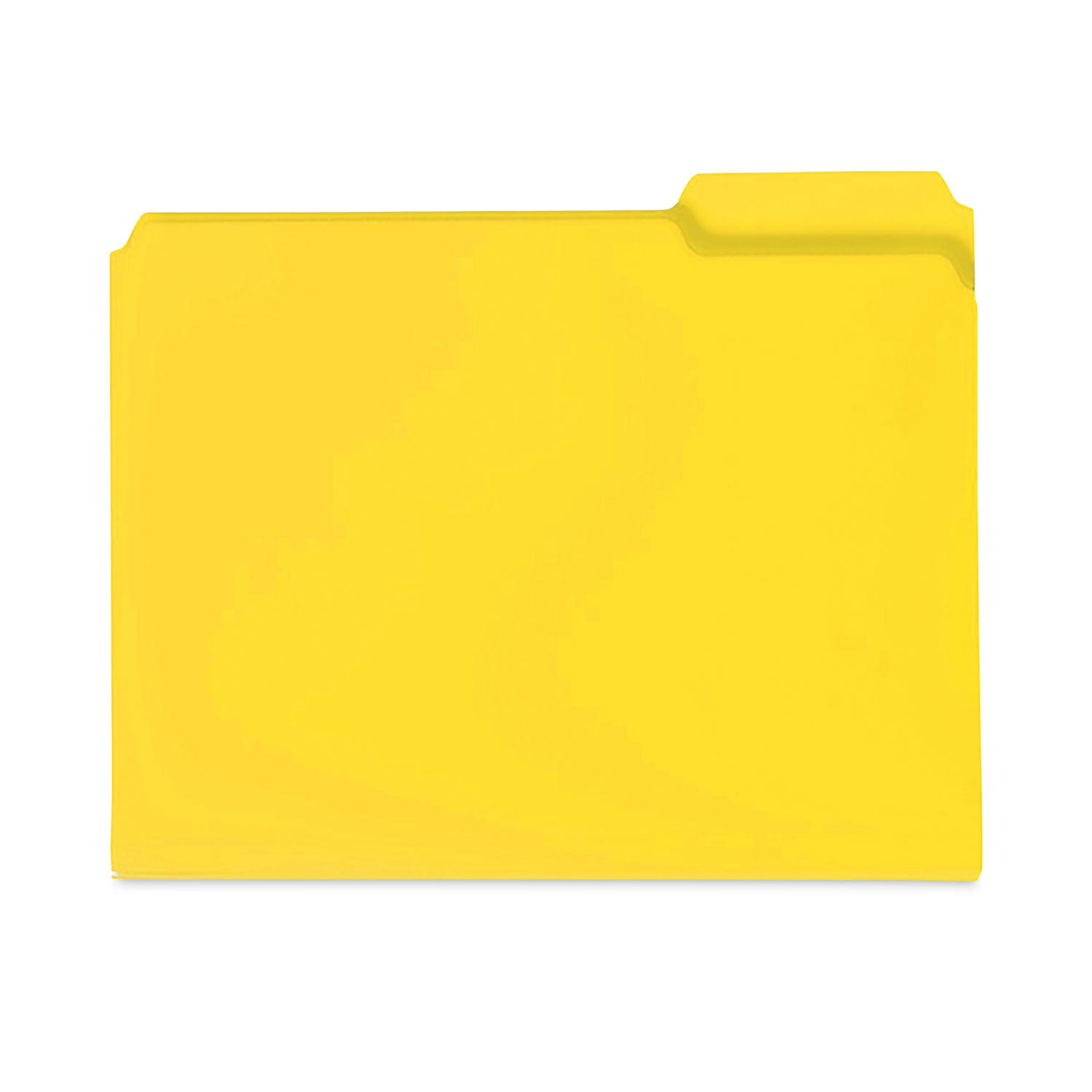 Top Tab Poly Colored File Folders, 1/3-Cut Tabs: Assorted, Letter Size, 0.75" Expansion, Yellow, 24/Box -