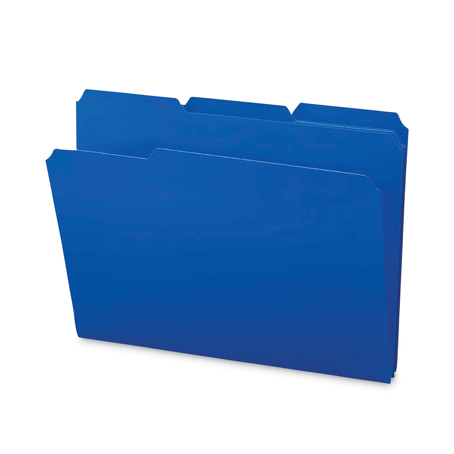 Top Tab Poly Colored File Folders, 1/3-Cut Tabs: Assorted, Letter Size, 0.75" Expansion, Blue, 24/Box -