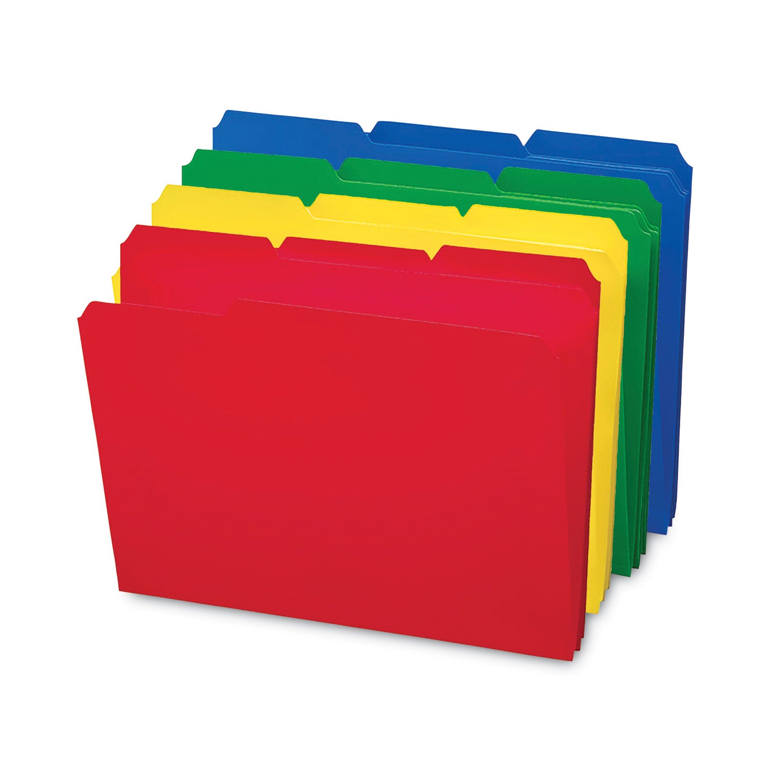 Top Tab Poly Colored File Folders, 1/3-Cut Tabs: Assorted, Letter Size, 0.75" Expansion, Assorted Colors, 24/Box -