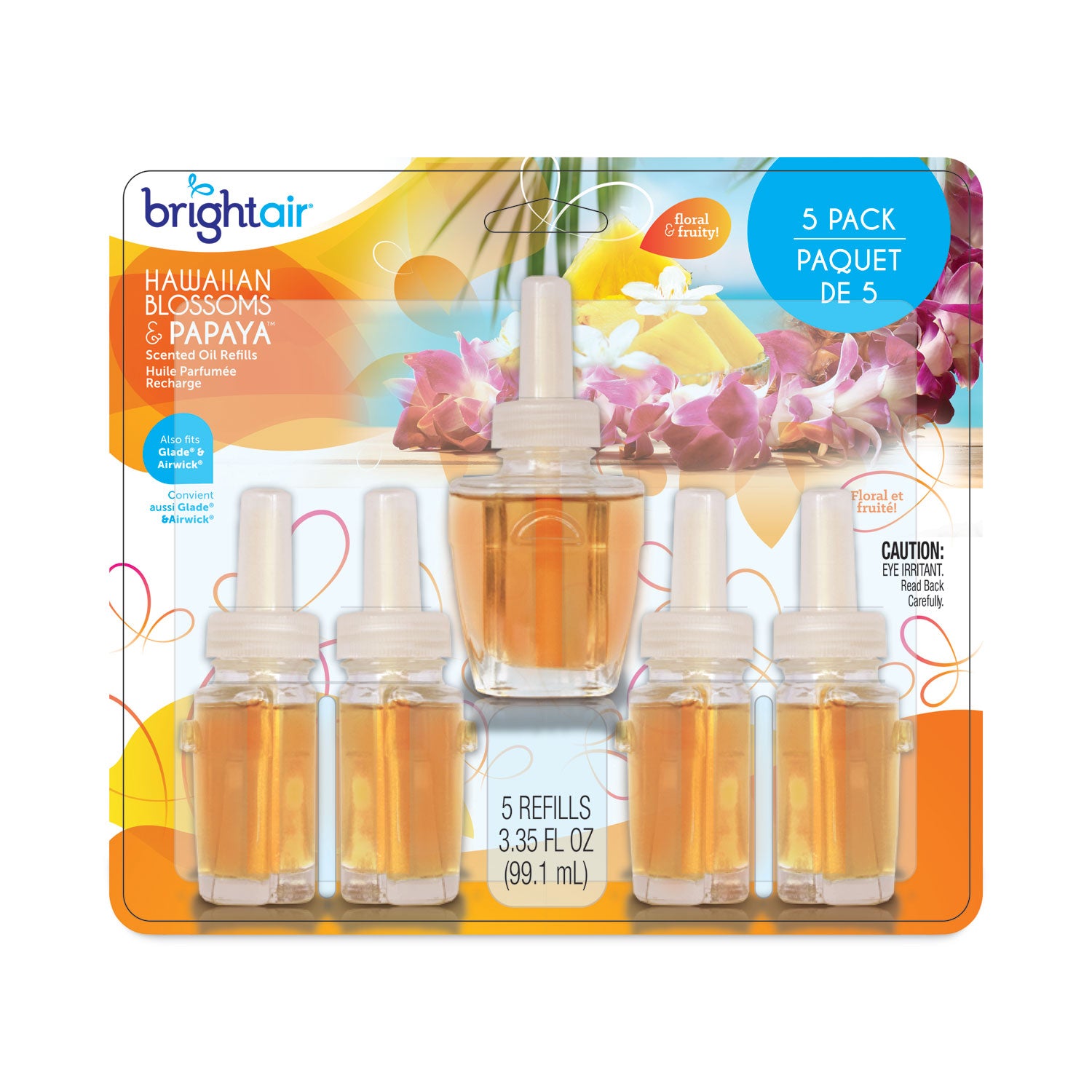 electric-scented-oil-air-freshener-refill-hawaiian-blossoms-and-papaya-067-oz-bottle-5-pack-6-pack-carton_bri900668ct - 1