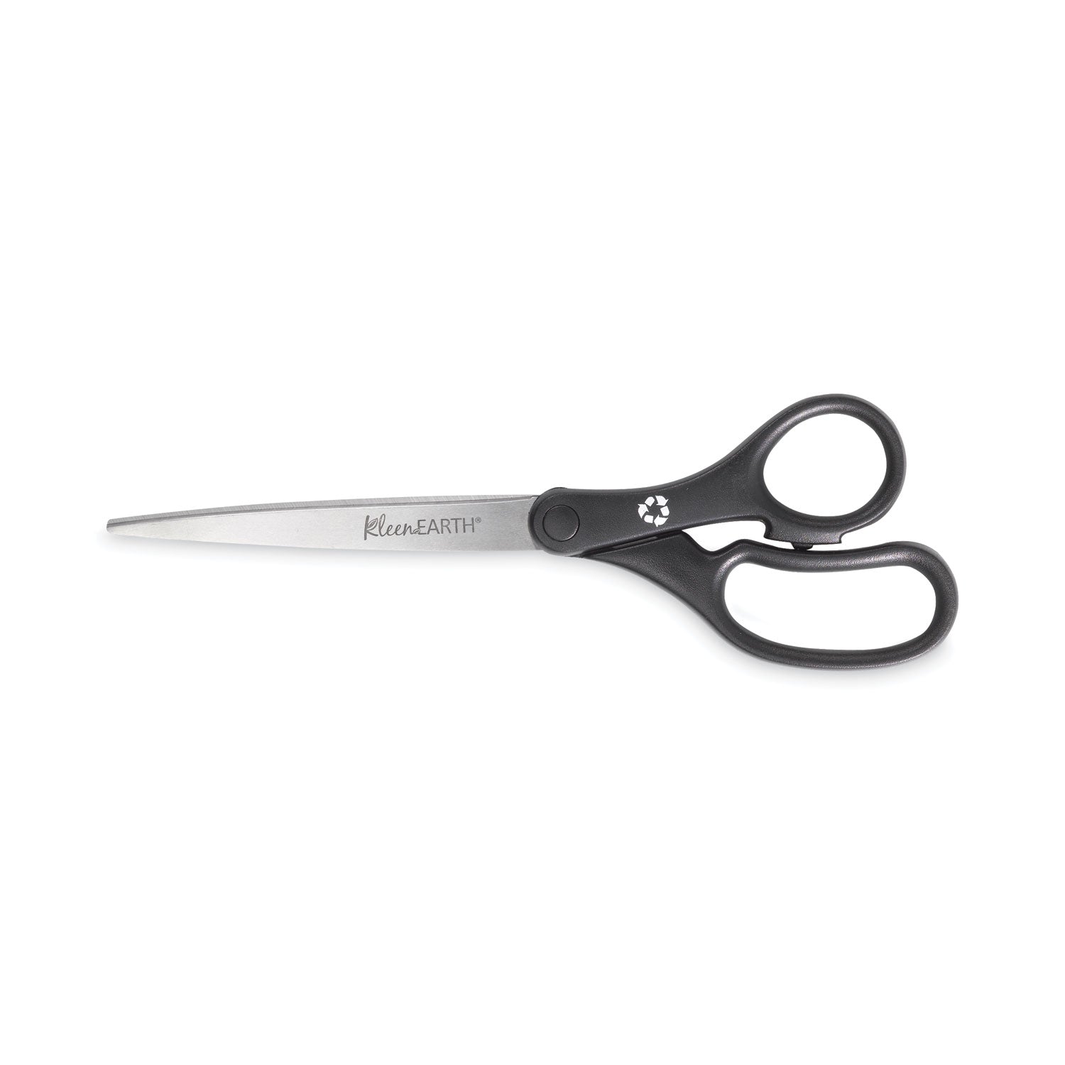 KleenEarth Basic Plastic Handle Scissors, 9" Long, 4.25" Cut Length, Black Straight Handle -
