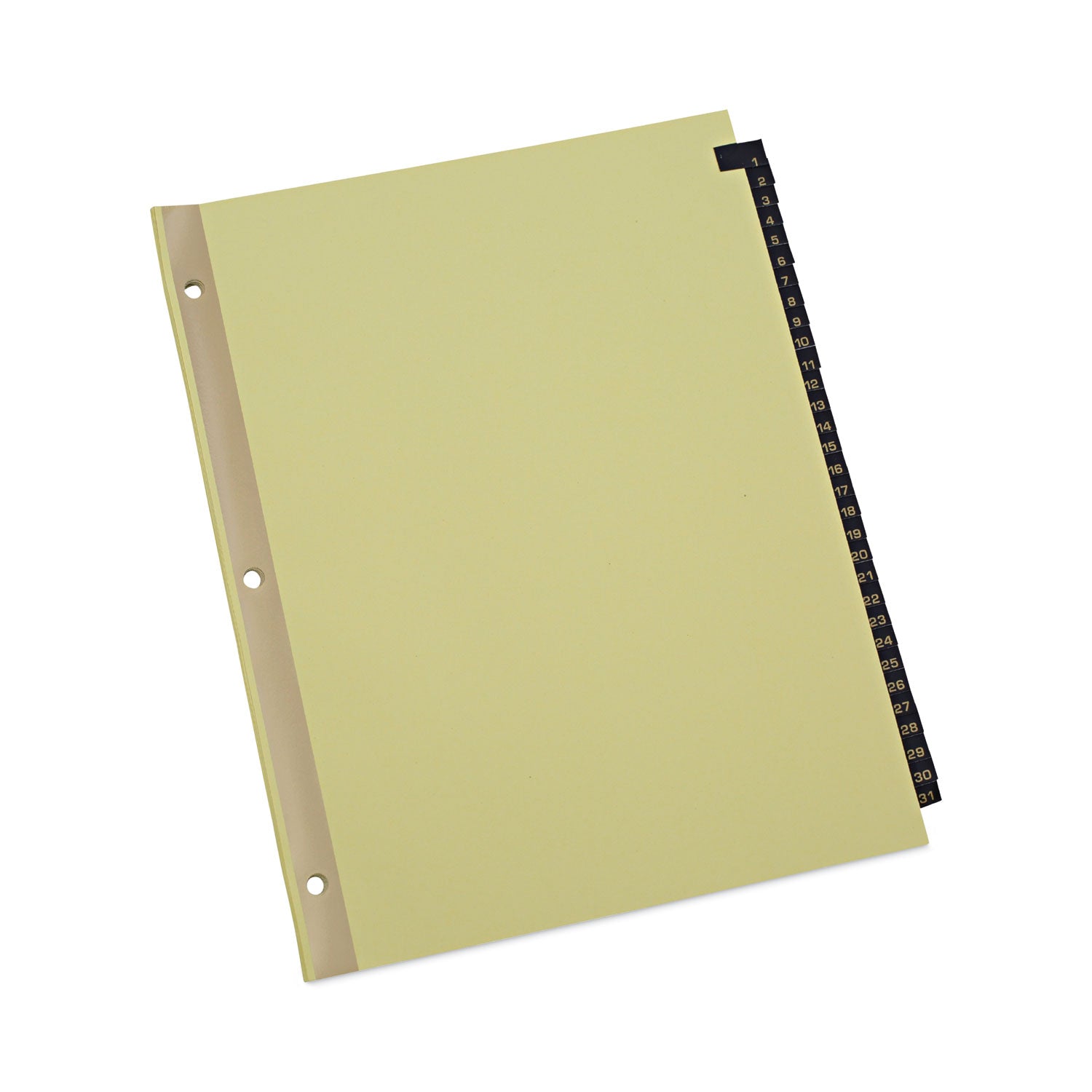 Deluxe Preprinted Simulated Leather Tab Dividers with Gold Printing, 31-Tab, 1 to 31, 11 x 8.5, Buff, 1 Set -