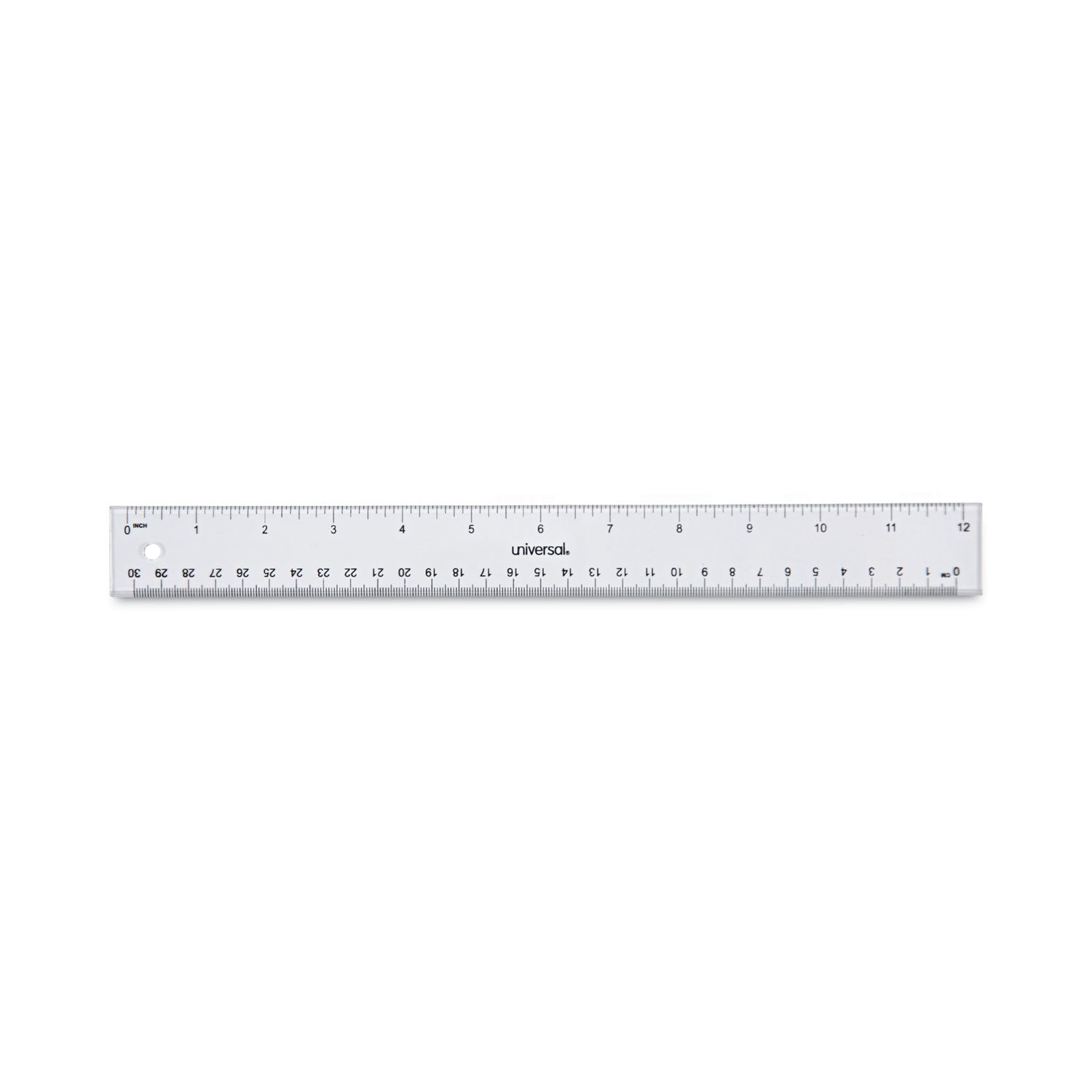 Clear Plastic Ruler, Standard/Metric, 12" Long, Clear -