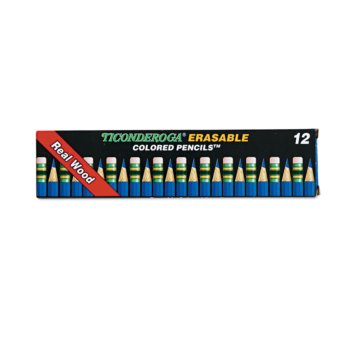 Erasable Colored Pencils, 2.6 mm, 2B, Blue Lead, Blue Barrel, Dozen -