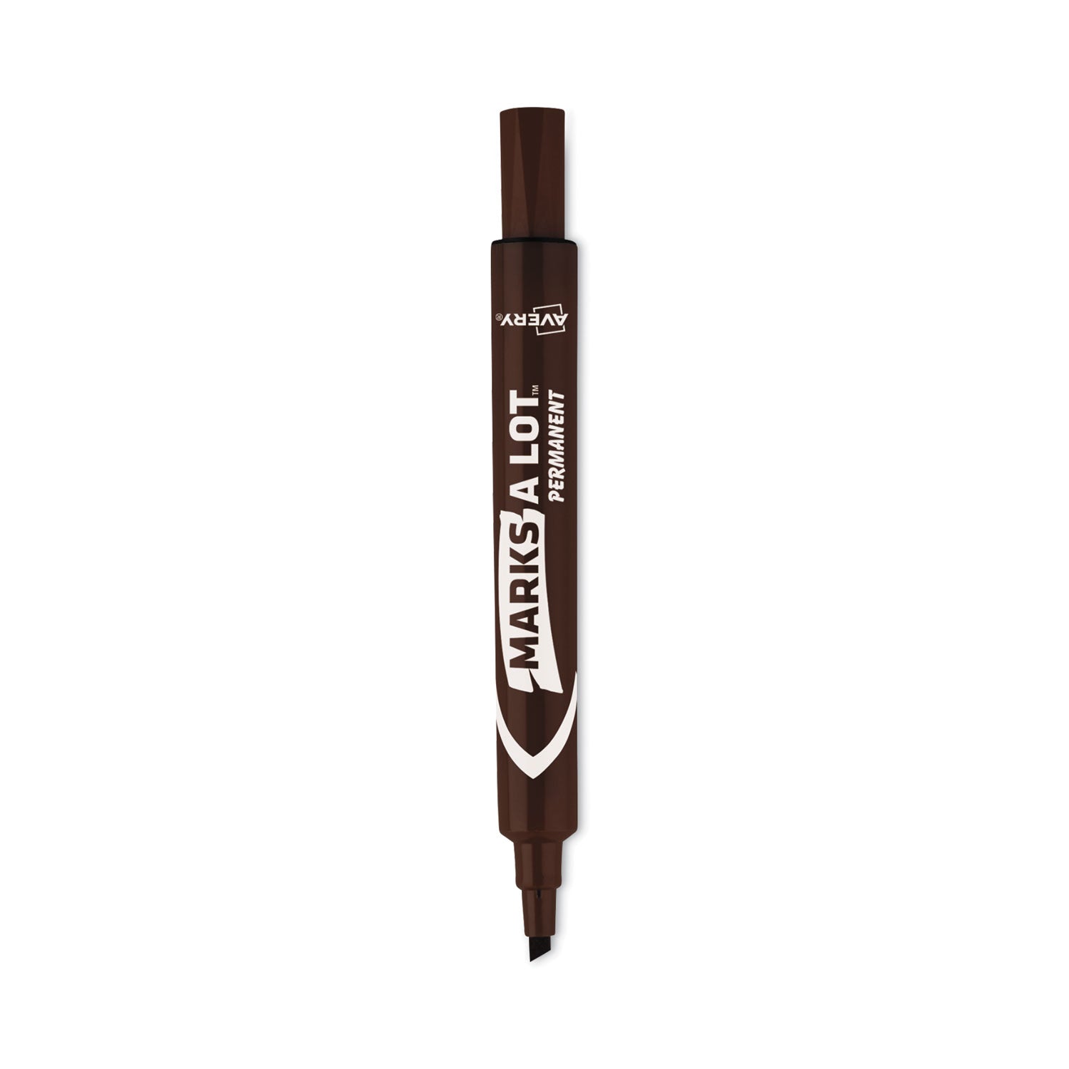 MARKS A LOT Large Desk-Style Permanent Marker, Broad Chisel Tip, Brown, Dozen (8881) -