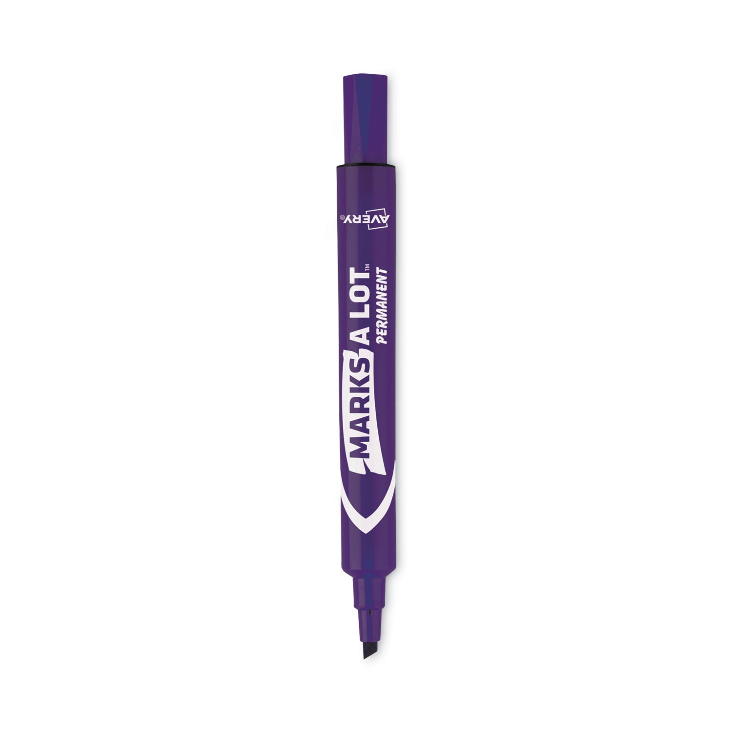 MARKS A LOT Large Desk-Style Permanent Marker, Broad Chisel Tip, Purple, Dozen (8884) -