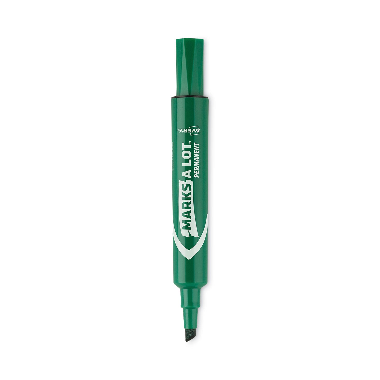 MARKS A LOT Large Desk-Style Permanent Marker, Broad Chisel Tip, Green, Dozen (8885) -