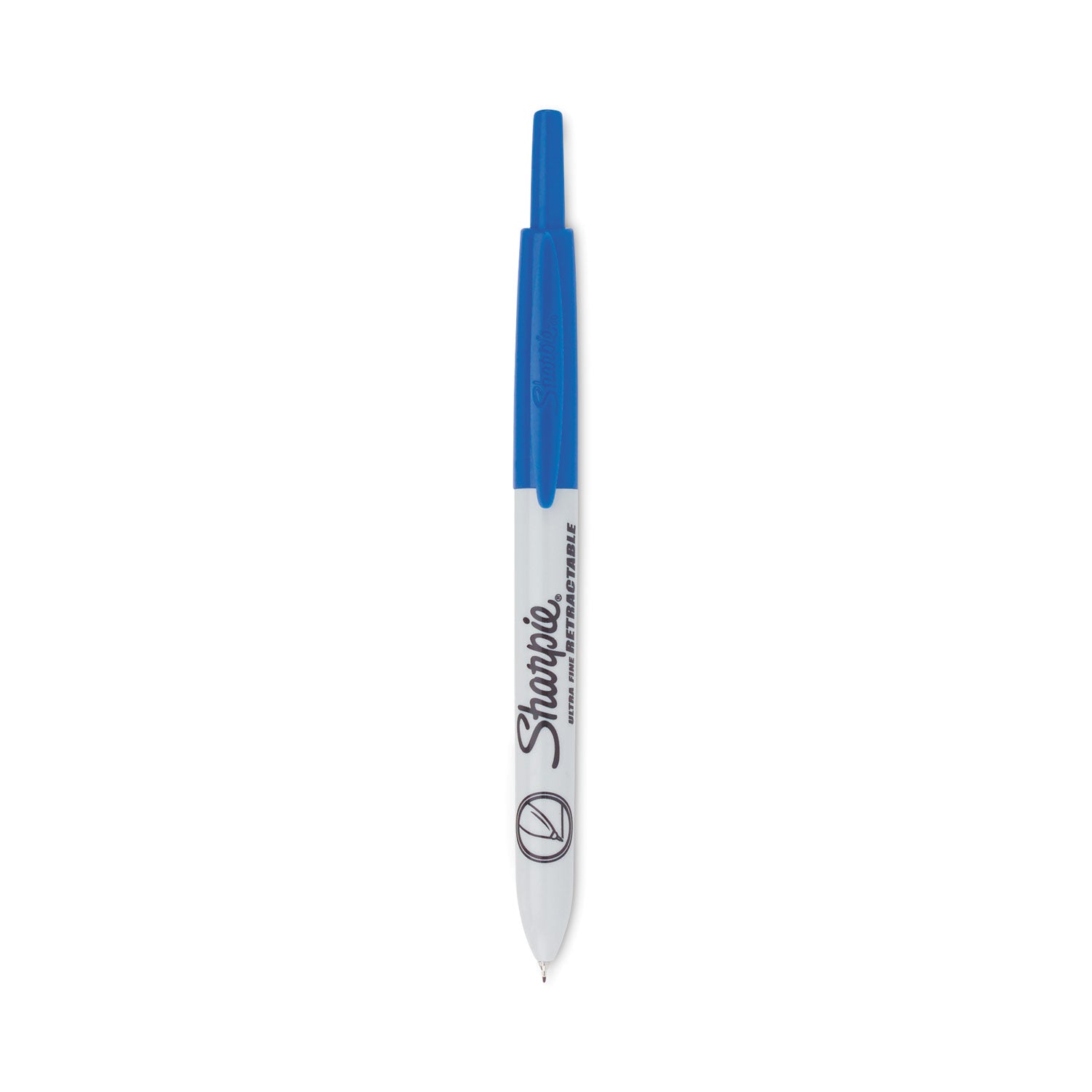 Retractable Permanent Marker, Extra-Fine Needle Tip, Blue -