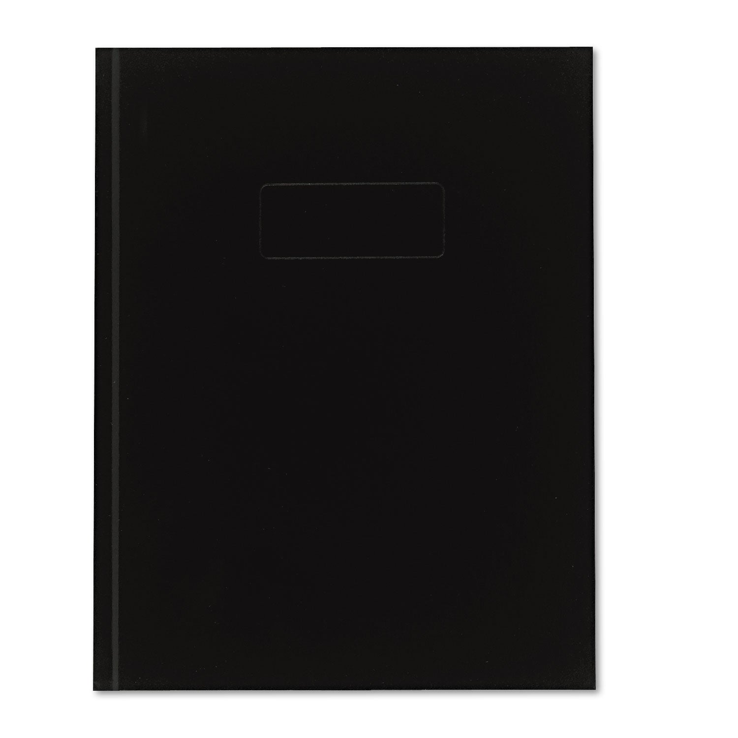 Business Notebook with Self-Adhesive Labels, 1-Subject, Medium/College Rule, Black Cover, (192) 9.25 x 7.25 Sheets -