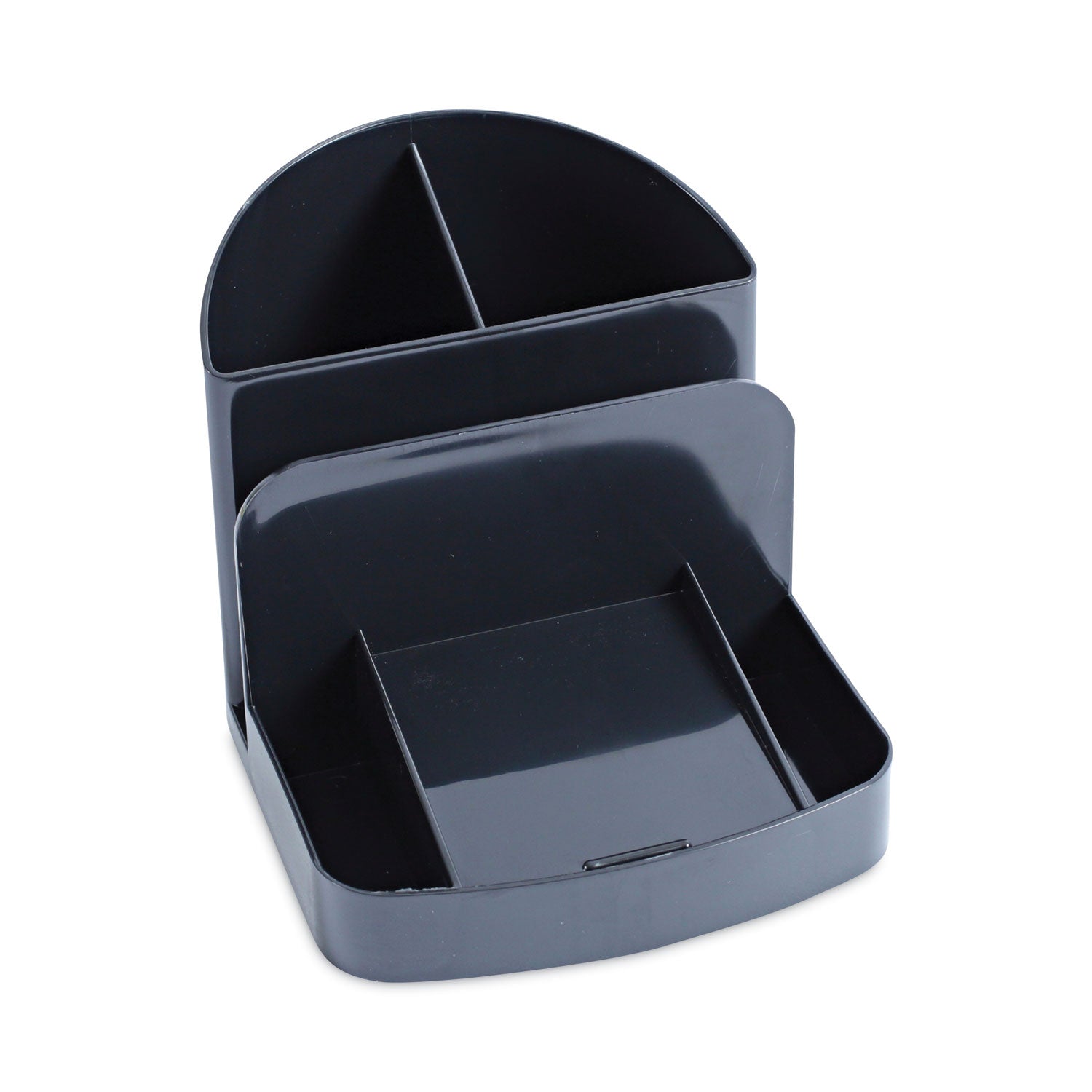 Deluxe Message Center, 6 Compartments, Plastic, 5.5 x 6.75 x 5, Black -