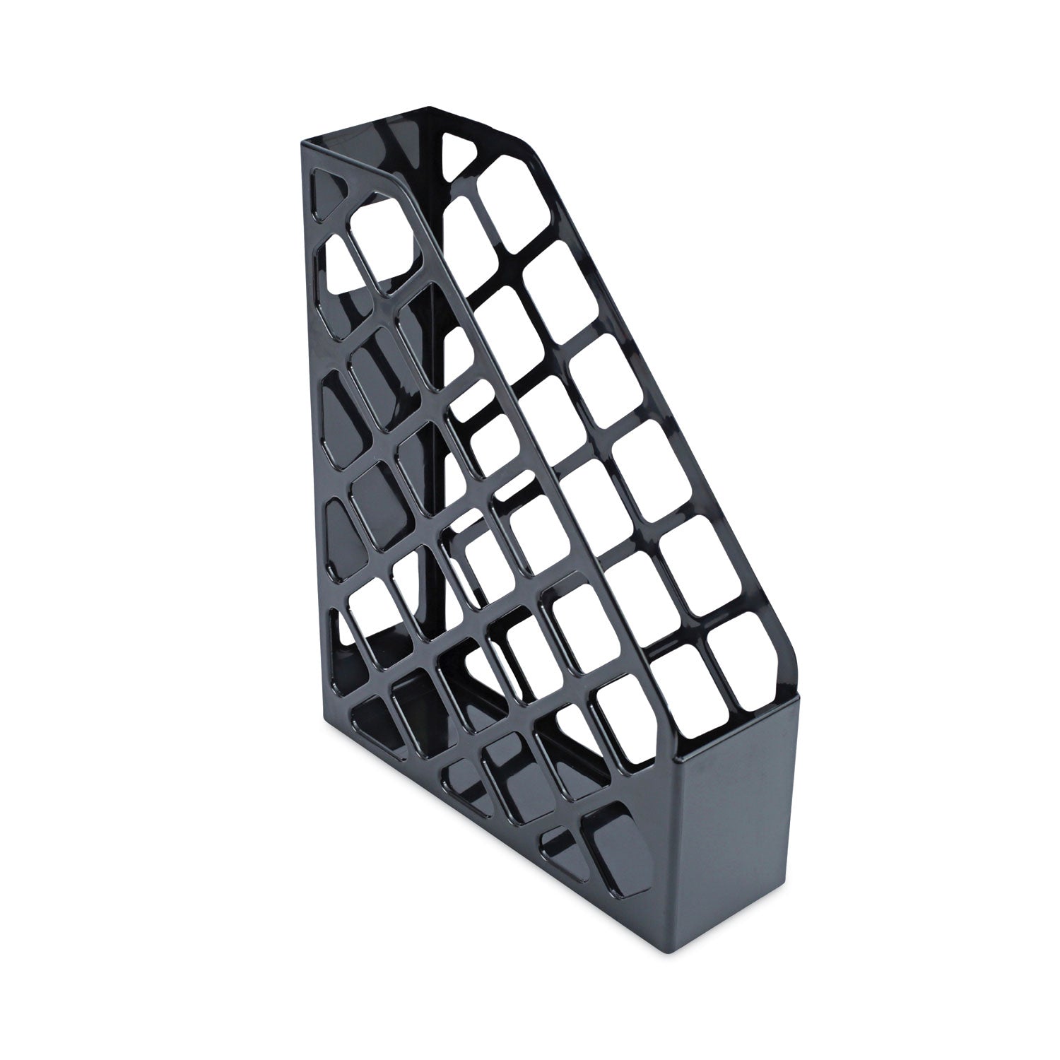 Recycled Plastic Magazine File, 3 x 10 x 11.88, Black -