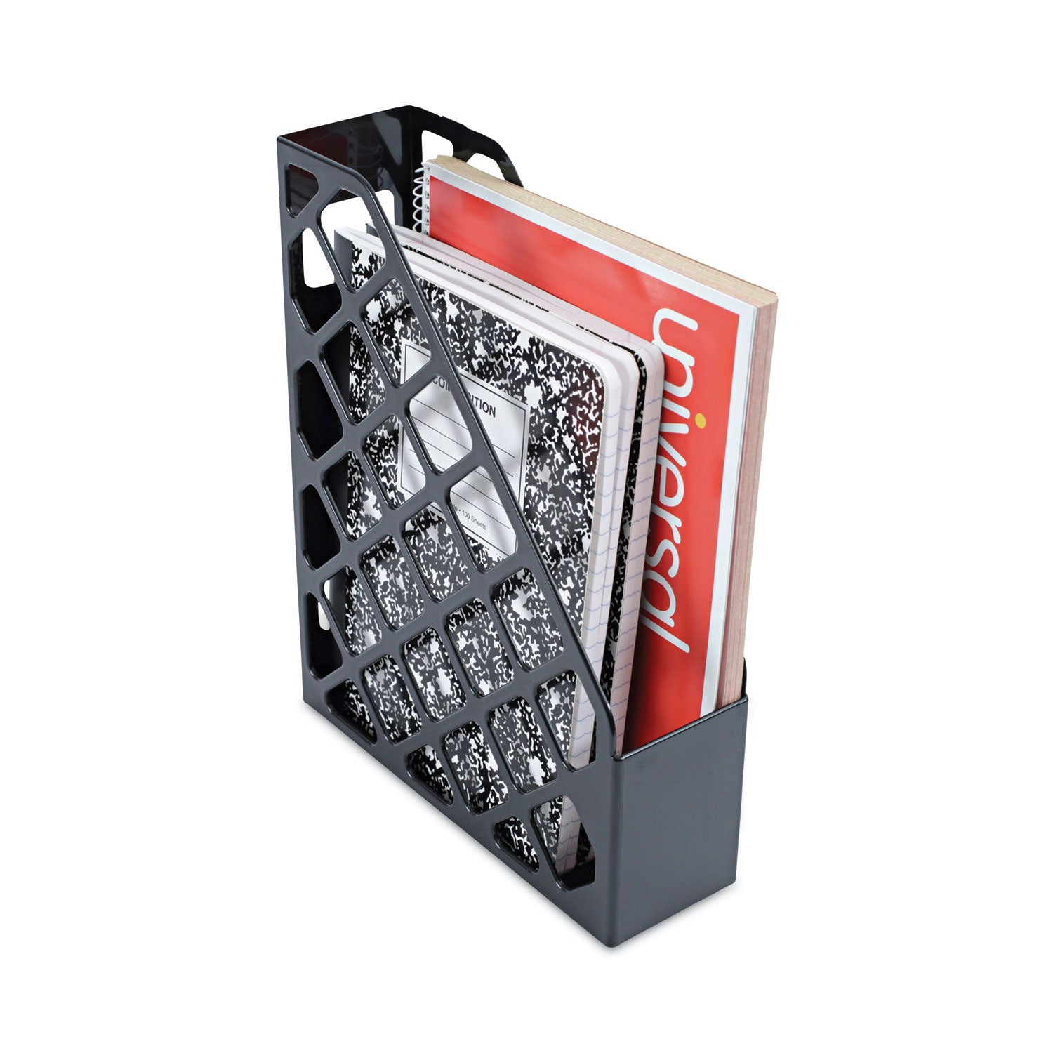 Recycled Plastic Magazine File, 3 x 10 x 11.88, Black -