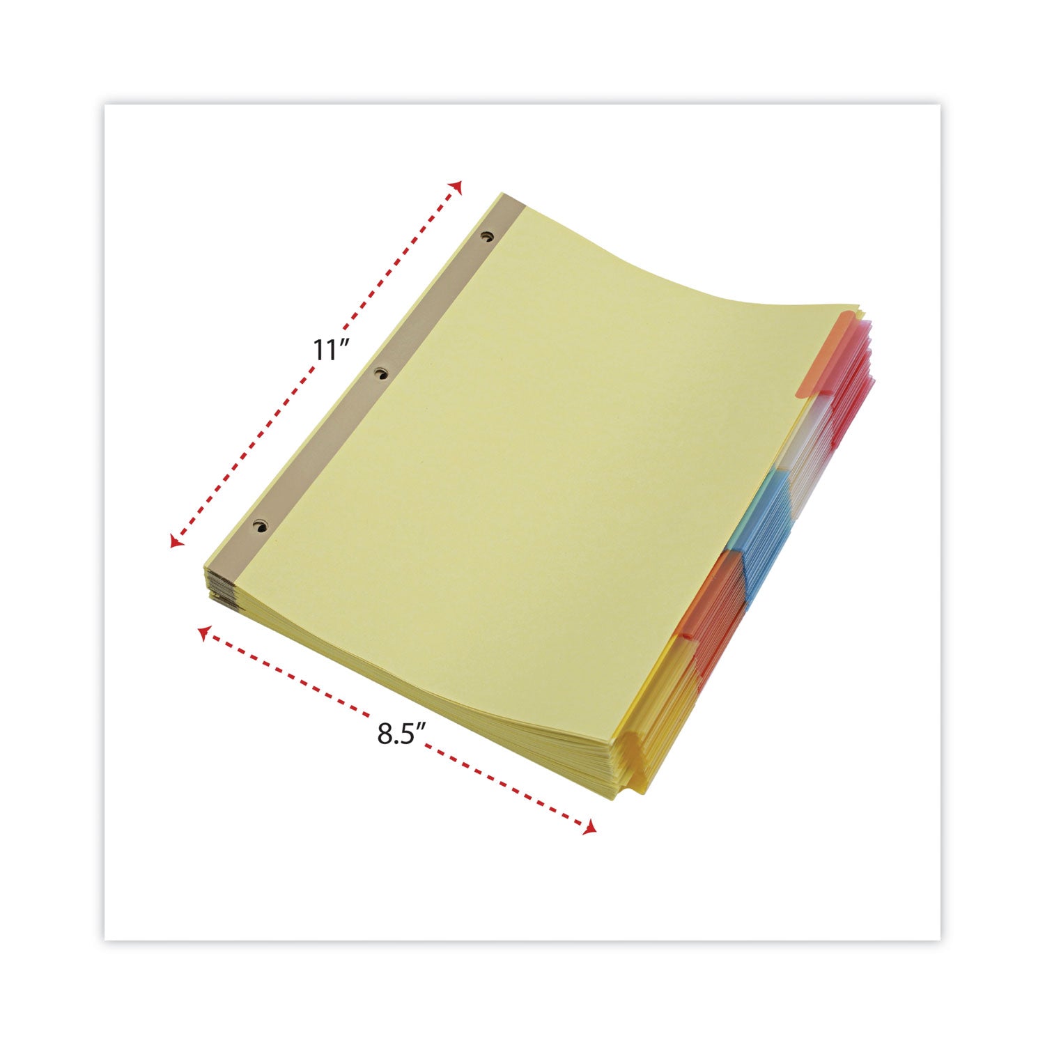Deluxe Extended Insertable Tab Indexes, 5-Tab, 11 x 8.5, Buff, Assorted tabs, 24 Sets -