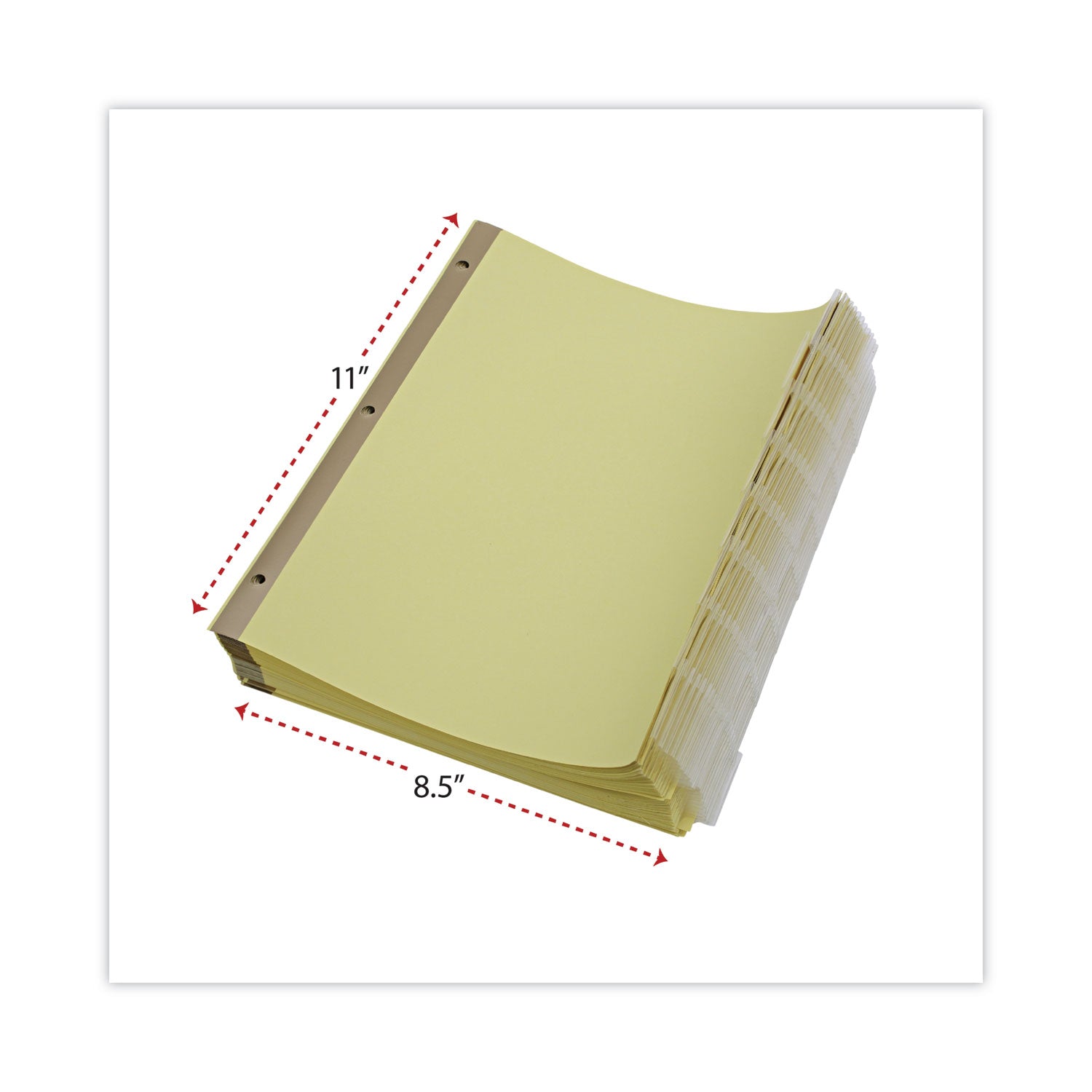 Deluxe Extended Insertable Tab Indexes, 8-Tab, 11 x 8.5, Buff, Clear Tabs, 24 Sets -