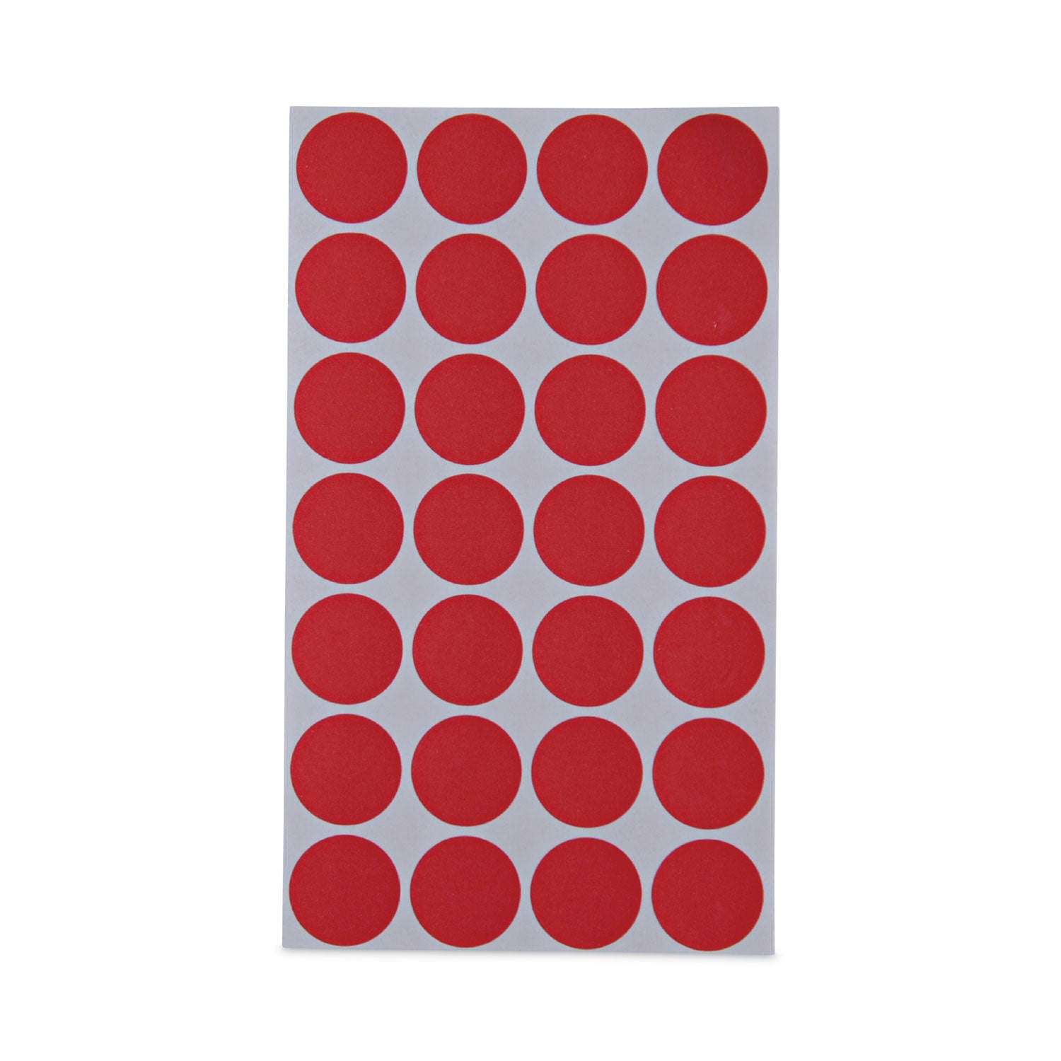 Self-Adhesive Removable Color-Coding Labels, 0.75" dia, Red, 28/Sheet, 36 Sheets/Pack -