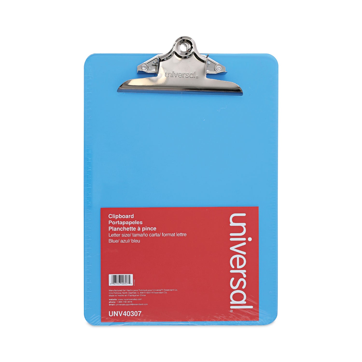 Plastic Clipboard with High Capacity Clip, 1.25" Clip Capacity, Holds 8.5 x 11 Sheets, Translucent Blue -