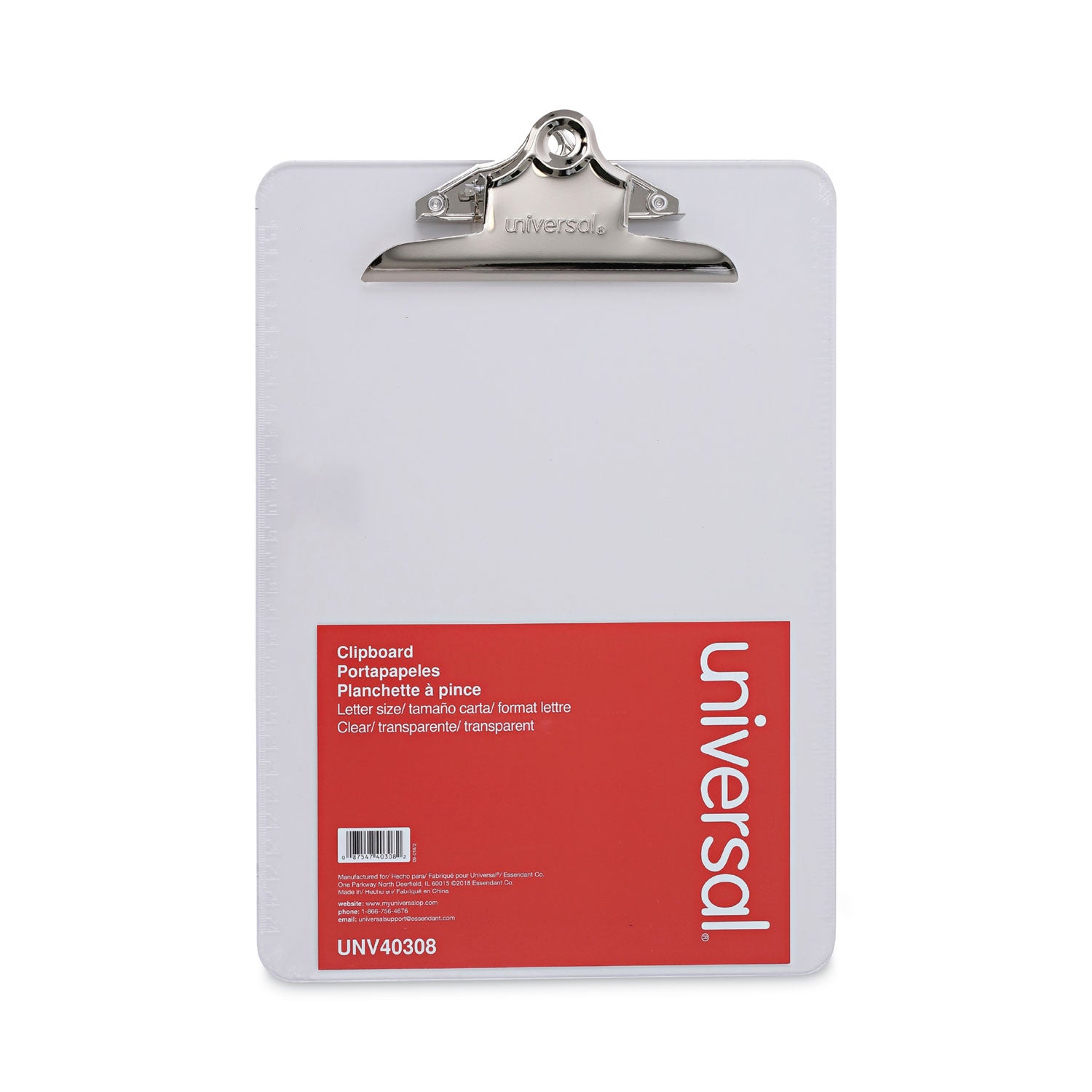 Plastic Clipboard with High Capacity Clip, 1.25" Clip Capacity, Holds 8.5 x 11 Sheets, Clear -