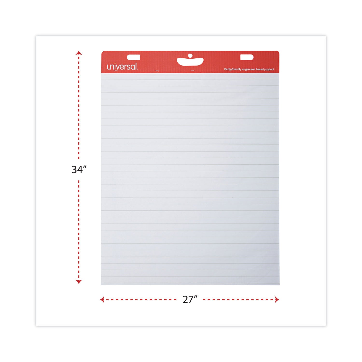 Renewable Resource Sugarcane Based Easel Pads, Presentation Format (1" Rule), 27 x 34, White, 50 Sheets, 2/Carton -