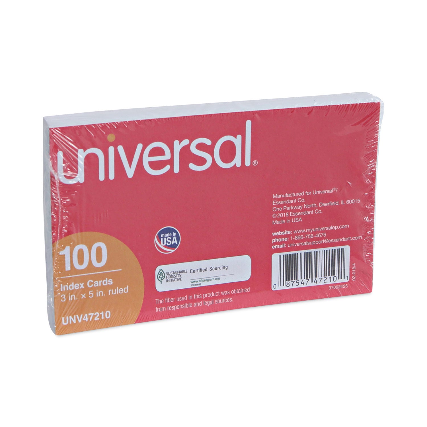 Ruled Index Cards, 3 x 5, White, 100/Pack -