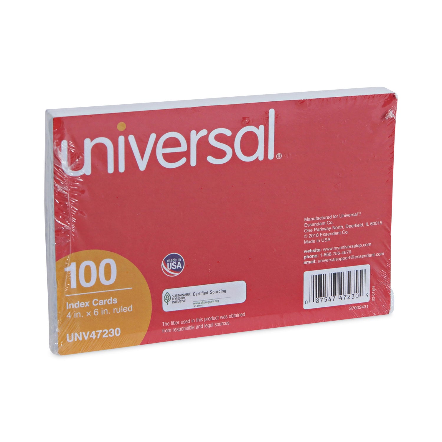 Ruled Index Cards, 4 x 6, White, 100/Pack -